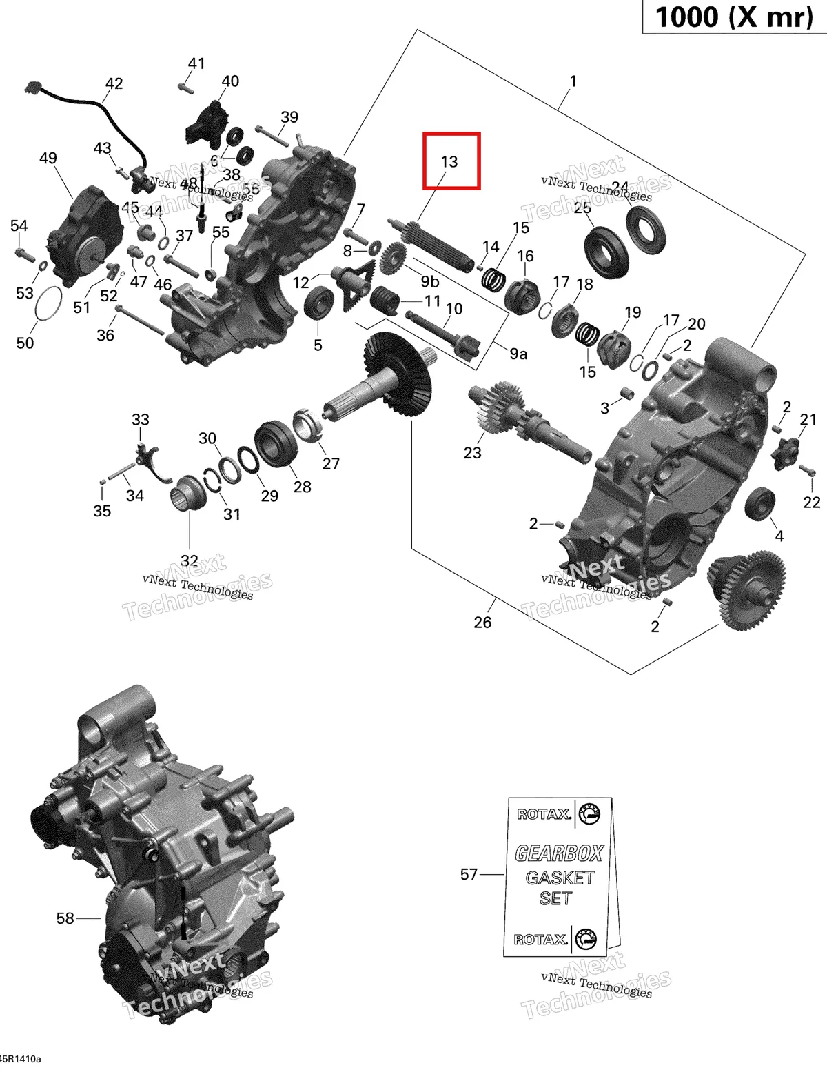 Деталь 420657230 на схеме узла 2014 Can-Am OUTLANDER 1000EFI XMR Gear Box 1