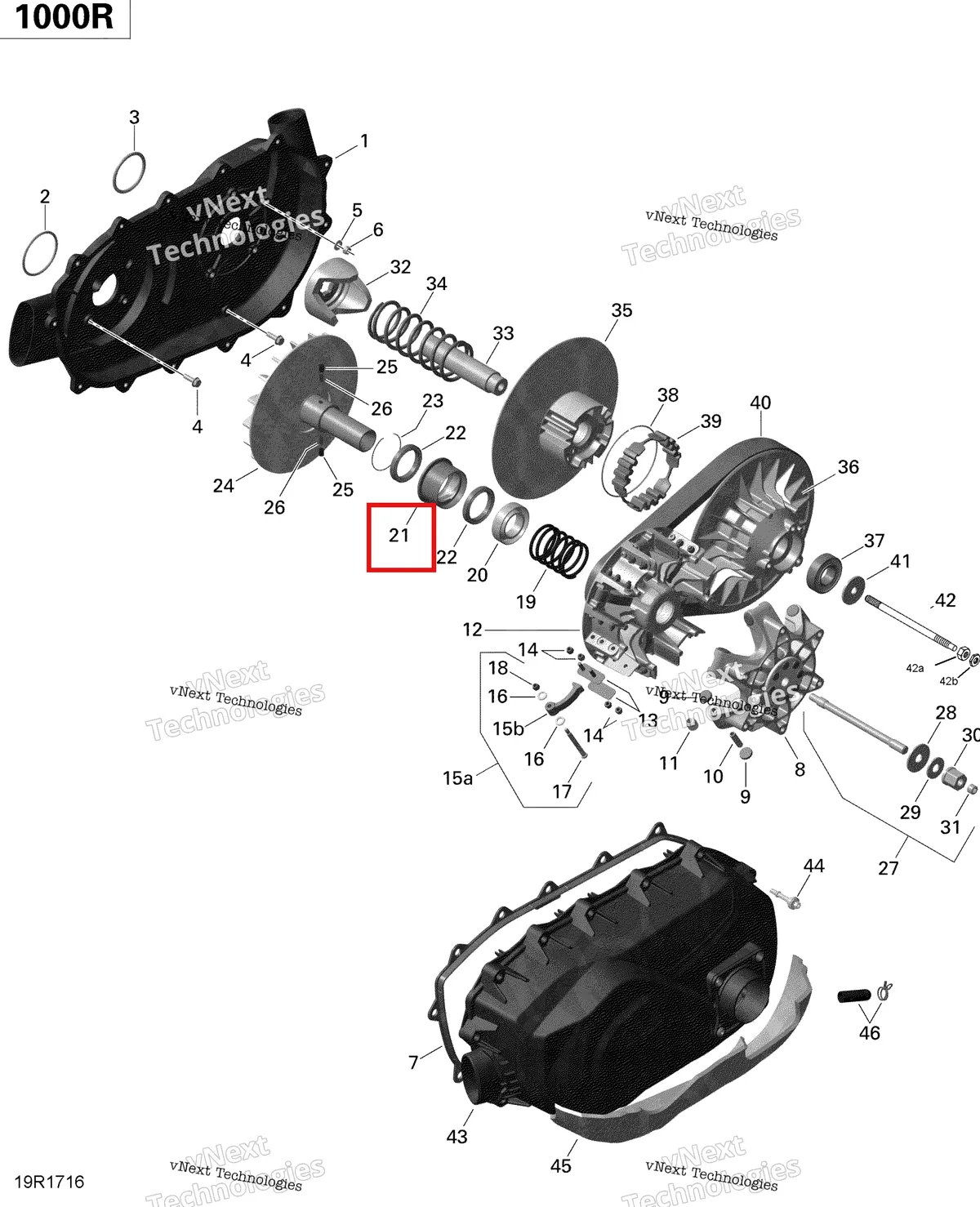 Деталь 420657370 на схеме узла 2020 Can-Am Commander 1000R EFI Transmission - 1000R