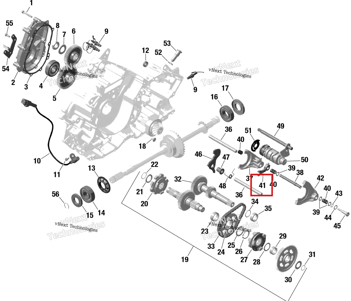 Деталь 420657706 на схеме узла 2022 Can-Am Commander 700 EFI - DPS Rotax - Gearbox