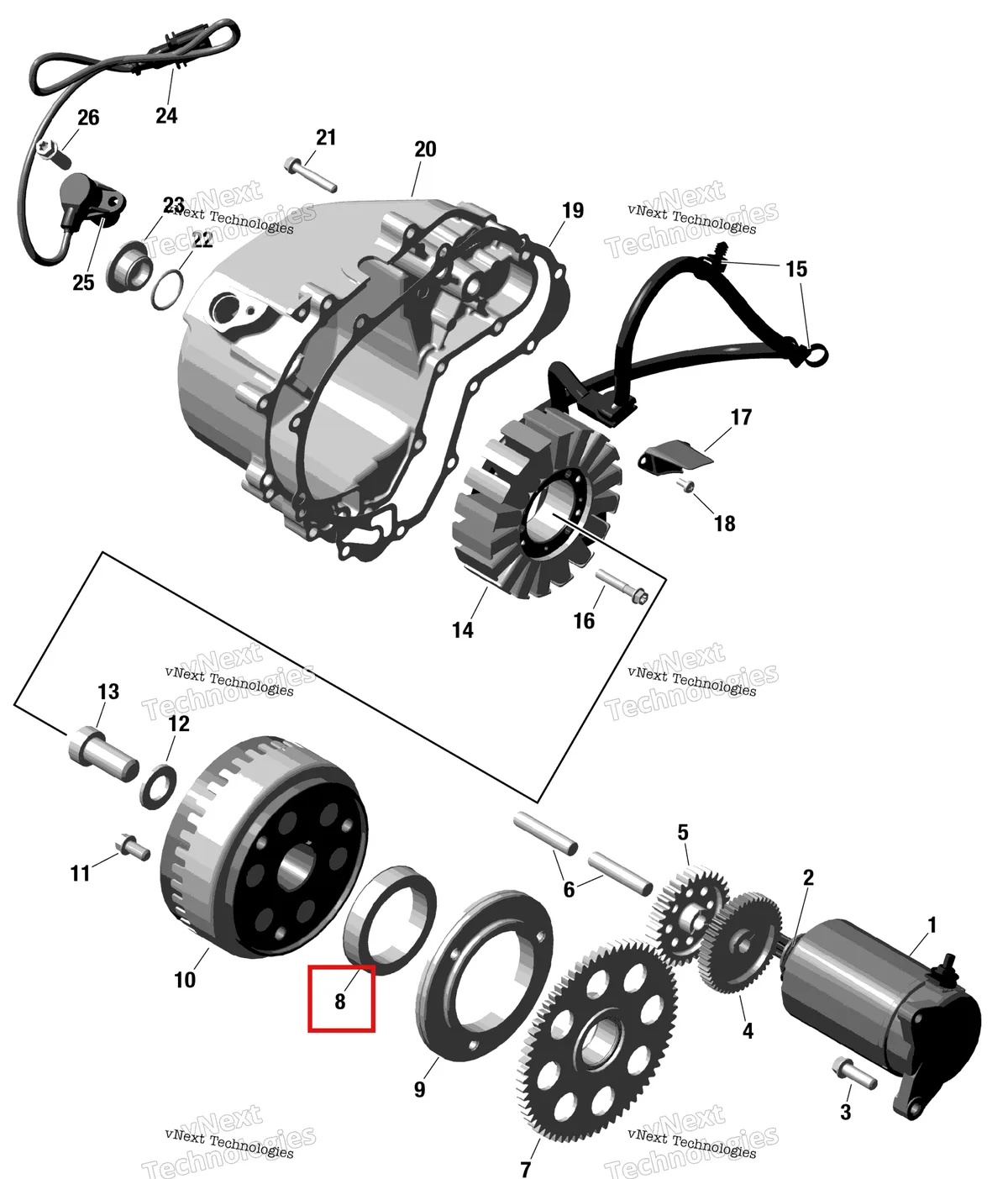 Деталь 420659111 на схеме узла 2023 Can-Am Commander 1000R EFI - DPS Rotax - Magneto And Electric Starter