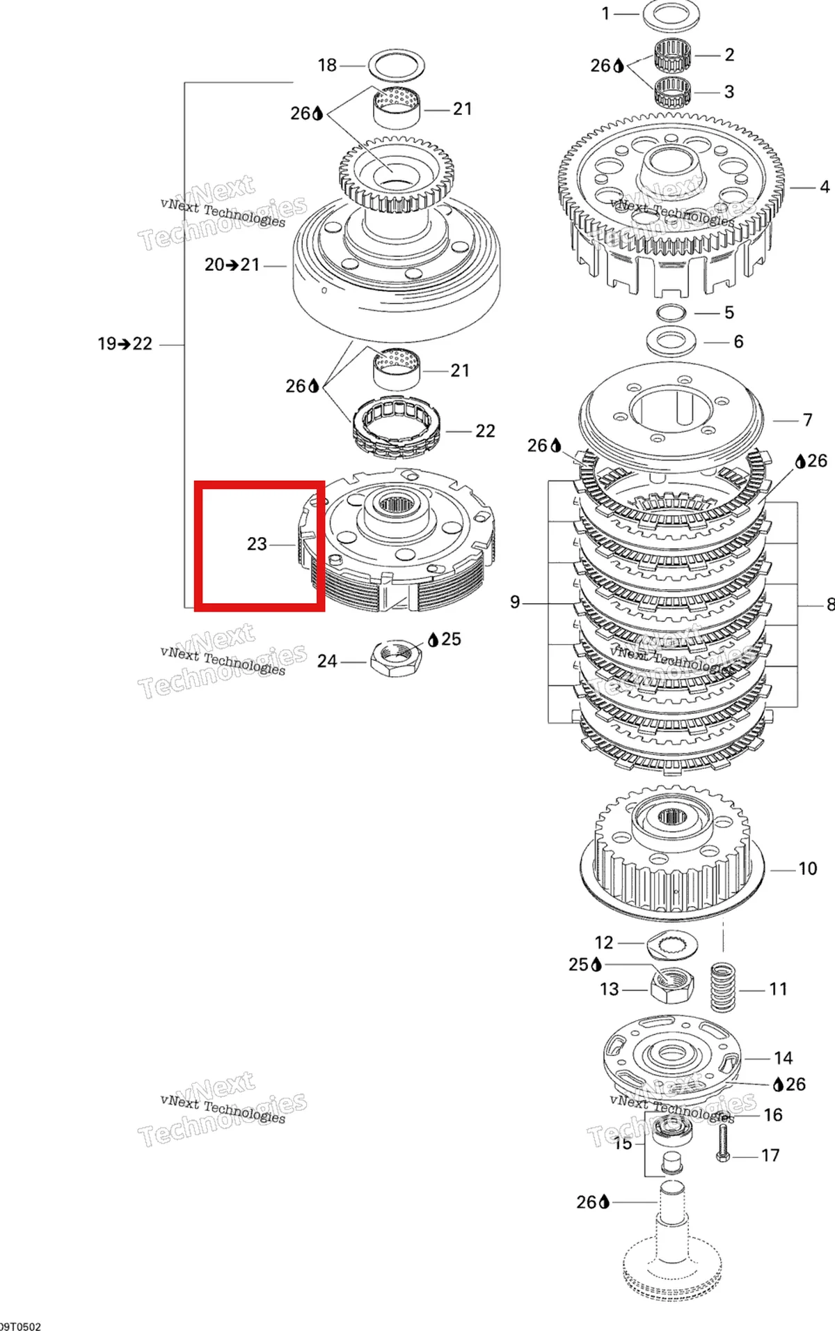 Деталь 420659180 на схеме узла 2005 Can-Am Traxter 5 Speed Clutch
