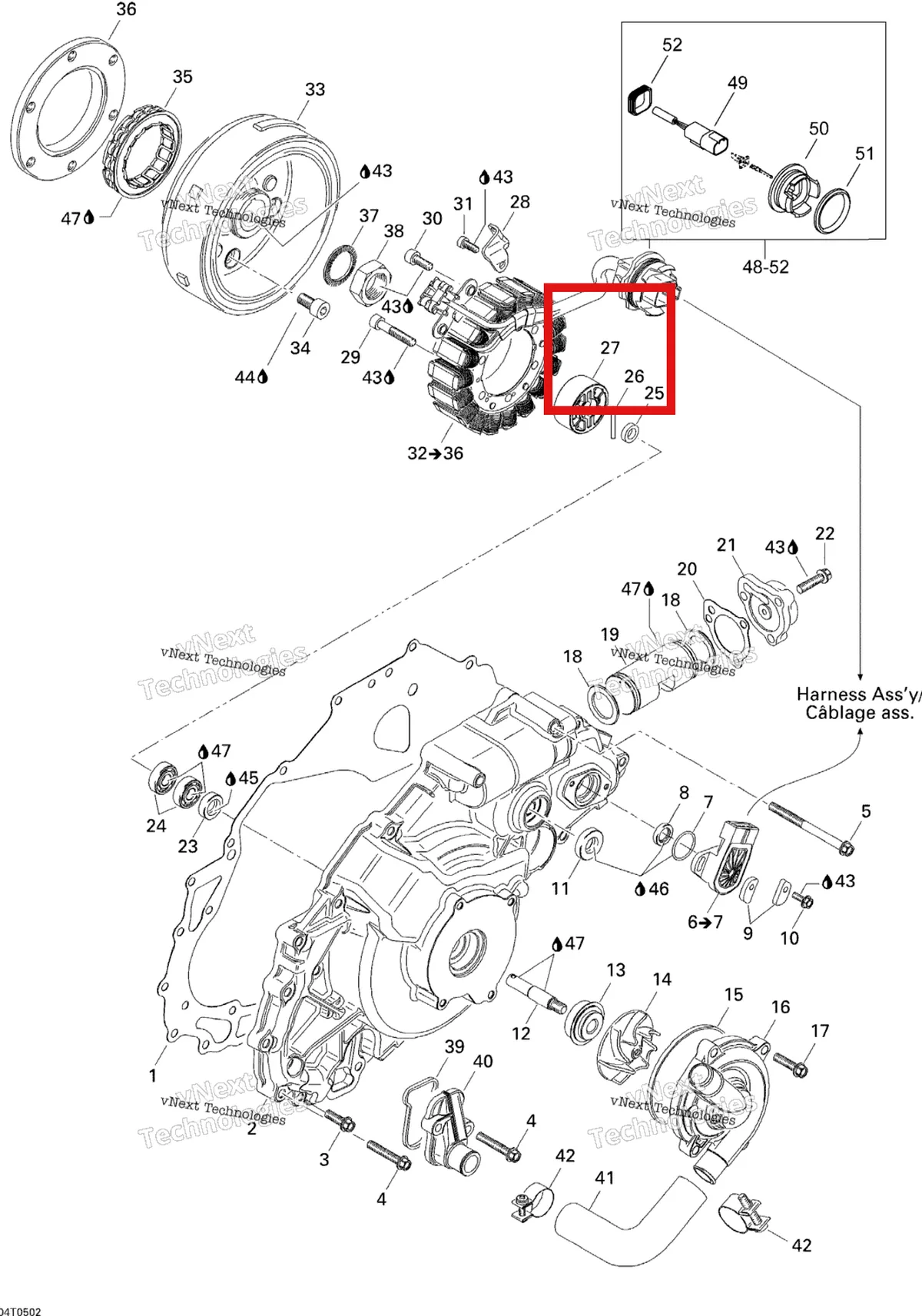Деталь 420659190 на схеме узла 2005 Can-Am Traxter 5 Speed Ignition, Magneto And Water Pump