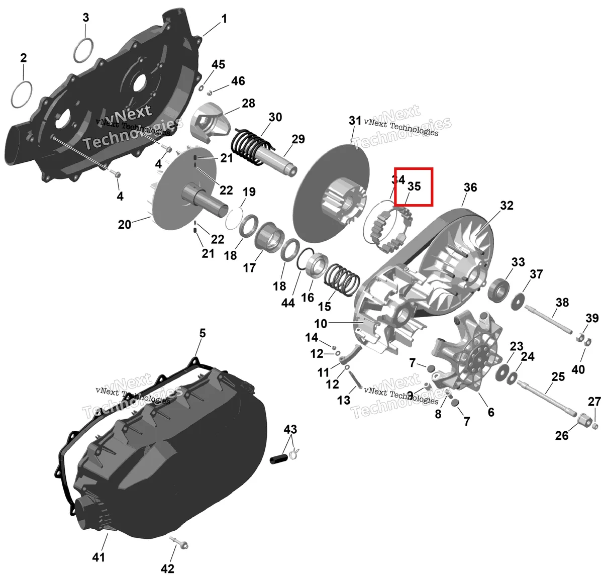Деталь 420660124 на схеме узла 2026 Can-Am RENEGADE - 4X4 - XMR - 1000R EFI - 5UTA - Hyper Silver Rotax - Cvt