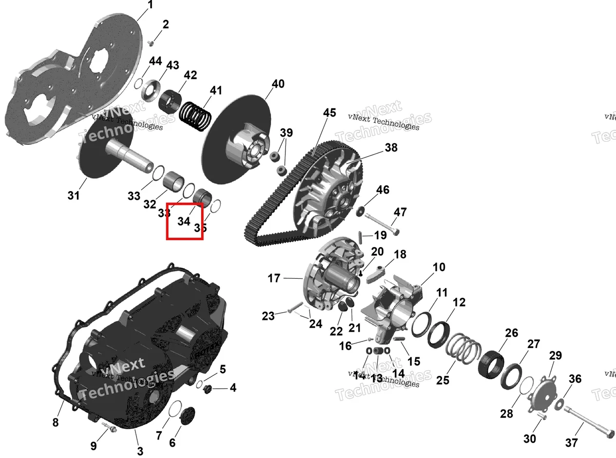 Деталь 420660284 (Stop втулка Can-Am Maverick Turbo RR XRC (2022) (420660284)) на схеме узла 2026 Can-Am OUTLANDER - 2X4 - STD - 500 - 1KTB - Legion Red Rotax - Cvt