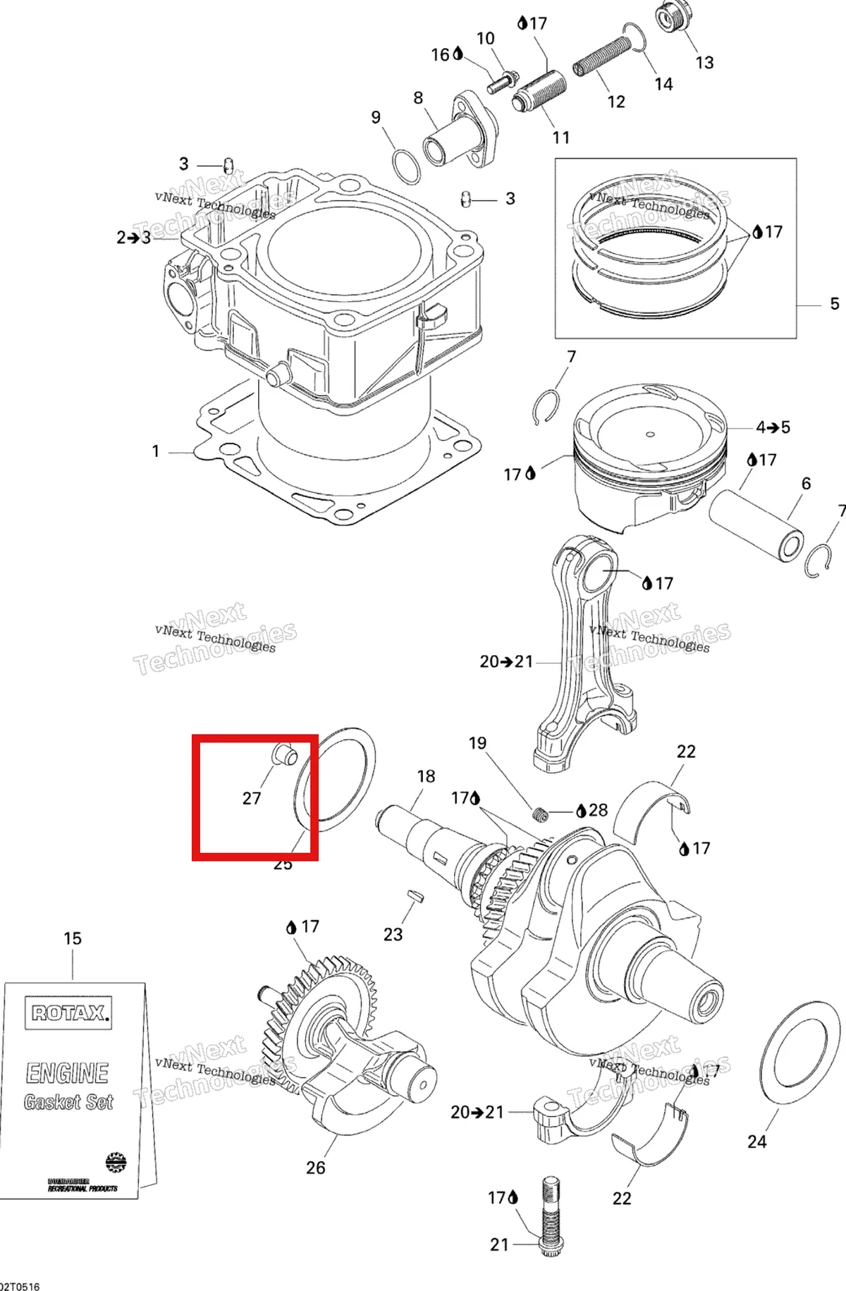 Деталь 420660300 на схеме узла Crankshaft, Piston And Cylinder