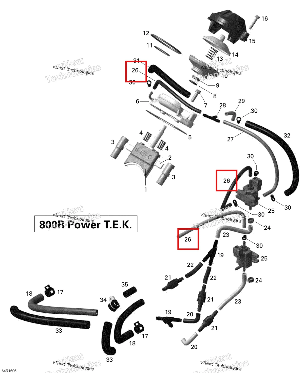 Деталь 420660571 (Деталь Pressure Line, 180mm) на схеме узла 2016 Ski-Doo SUMMIT 800R P-TEK 3D Rave - 800R Ptek