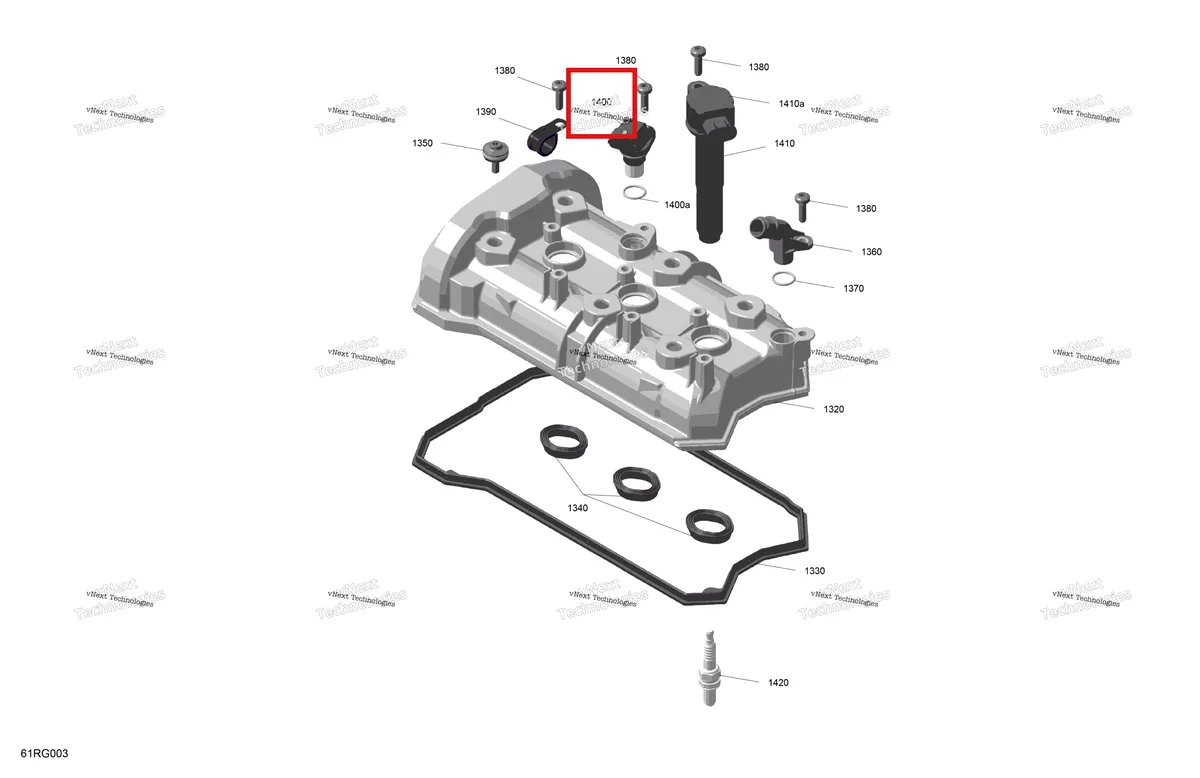 Деталь 420664046 на схеме узла 2027 Ski-Doo RENEGADE - X-RS - 900 ACE TURBO R - DAVL - Circuit Yellow - 15X137X1.25RS Track Rotax - Valve Cover