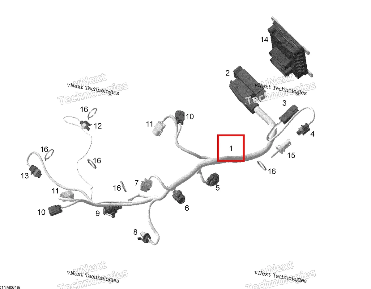 Деталь 420664223 (Деталь Wiring Harness) на схеме узла 2006 Ski-Doo Expedition V-1000 Engine Harness