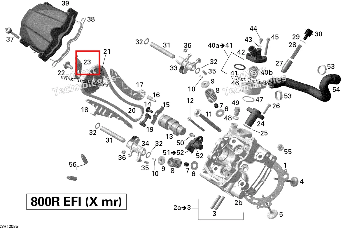 Деталь 420664255 (Шестерни Распредвала) на схеме узла 2012 Can-Am Outlander 800REFI Xmr Cylinder Head, Front