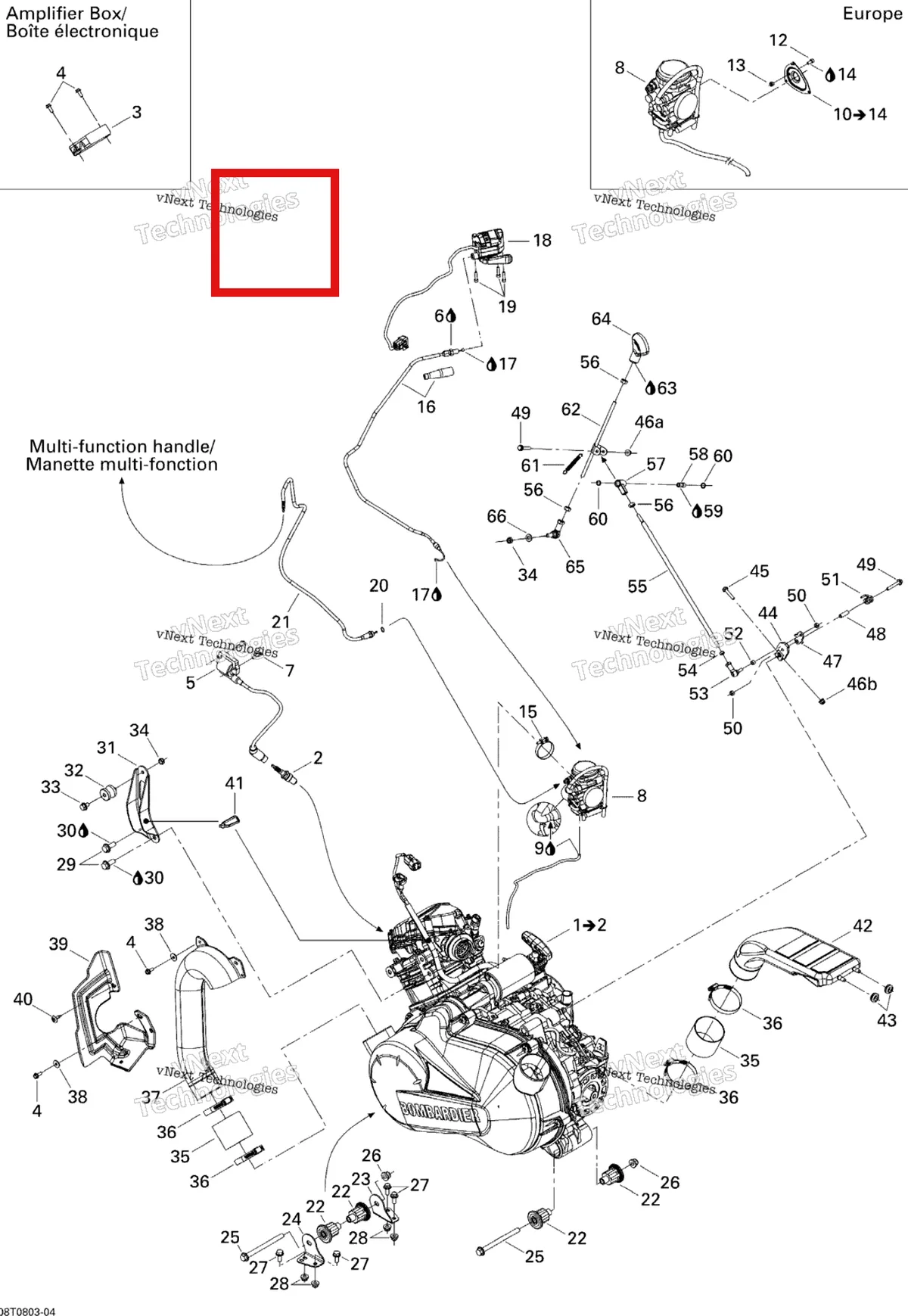 Деталь 420664285 на схеме узла 2008 Can-Am Outlander 400 STD Engine And Engine Support