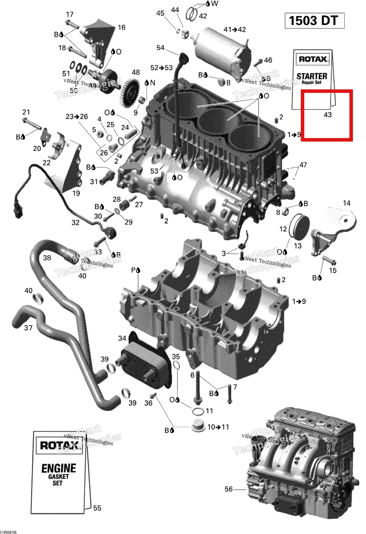 Деталь 420664710 на схеме узла 2008 Sea-Doo GTI 130 Engine Block