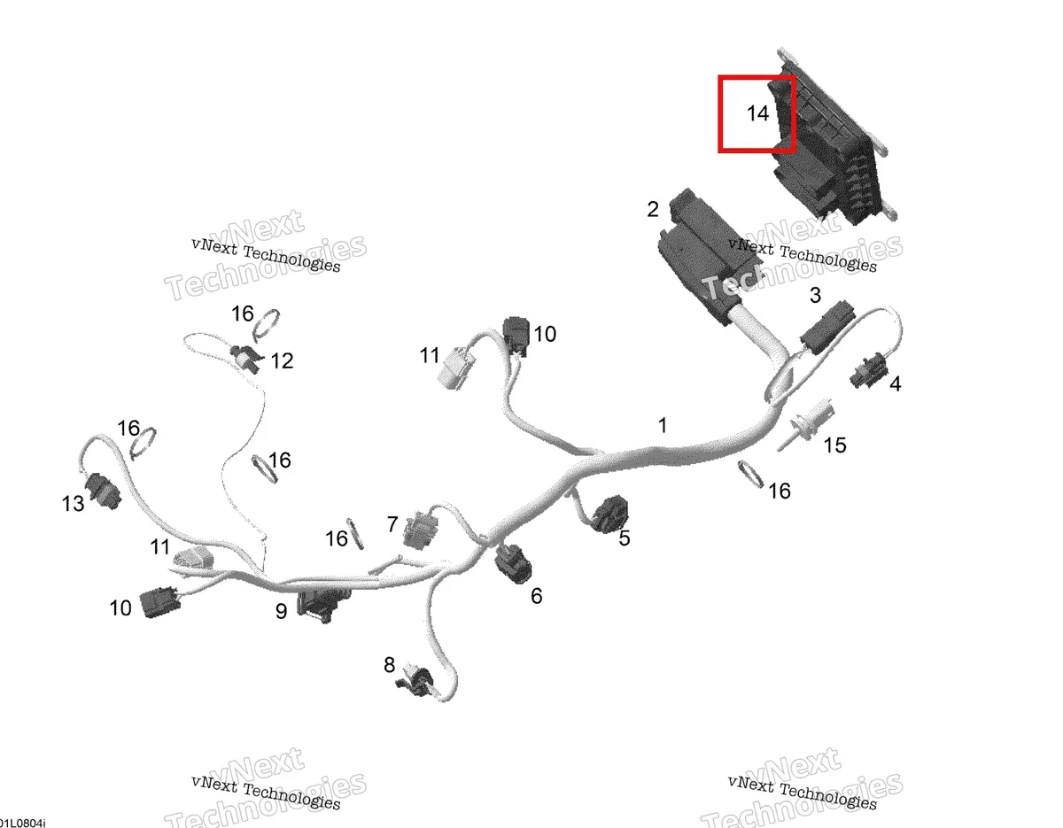 Деталь 420665146 (Деталь Electronic Module) на схеме узла 2008 Ski-Doo Expedition V-1300 Engine Harness And Electronic Module