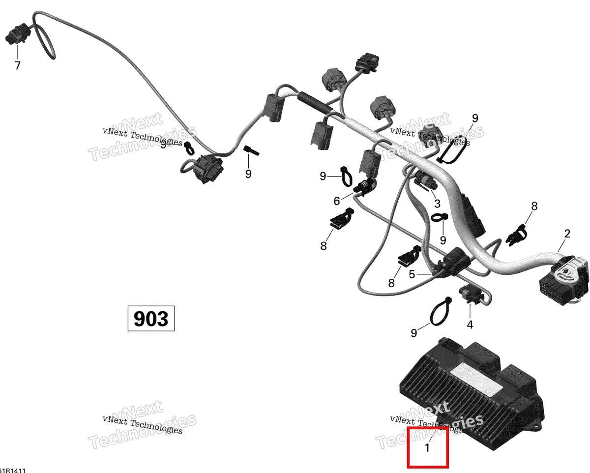 Деталь 420666261 на схеме узла Engine Harness And Electronic Module Ace 900 Ho