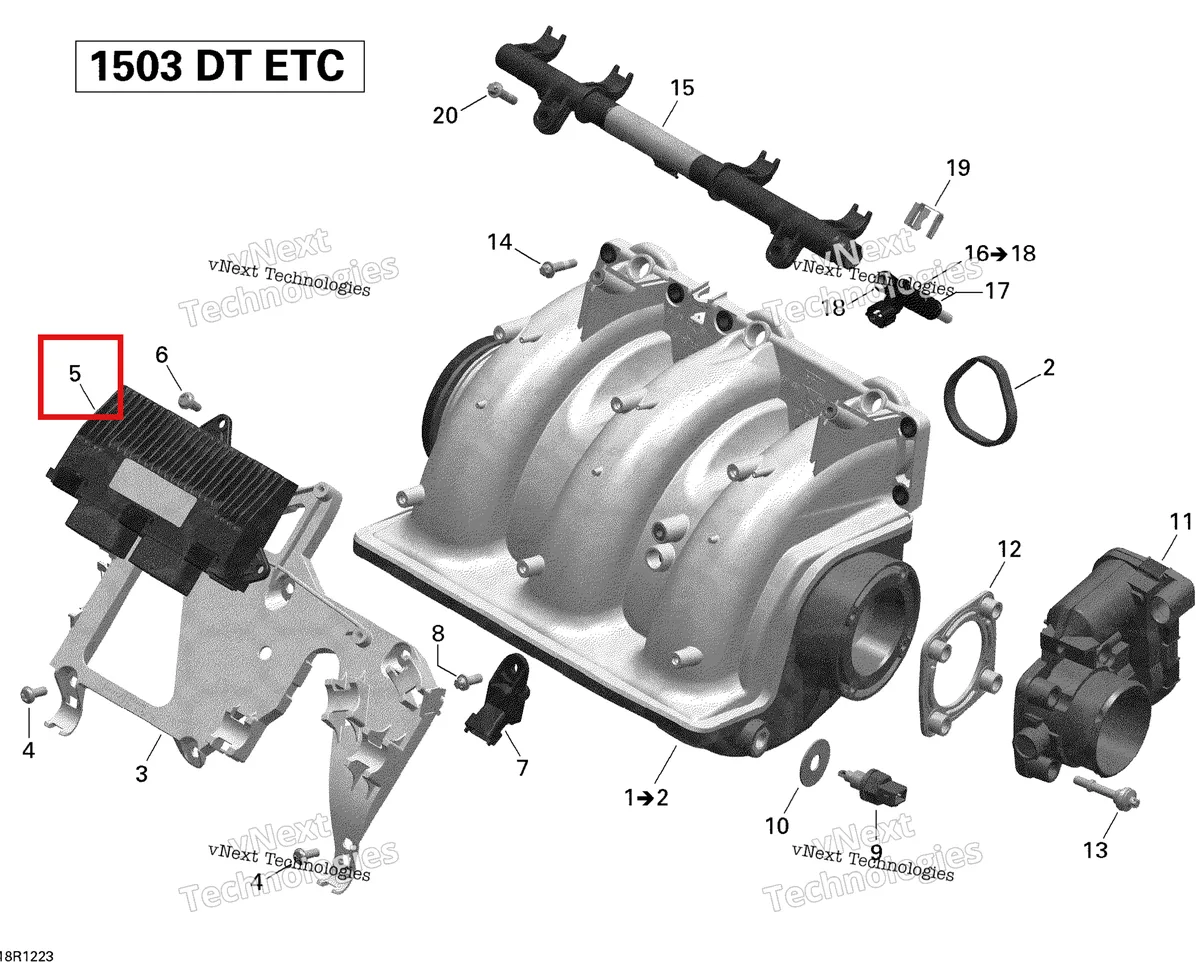 Деталь 420666376 на схеме узла Air Intake Manifold And Throttle Body