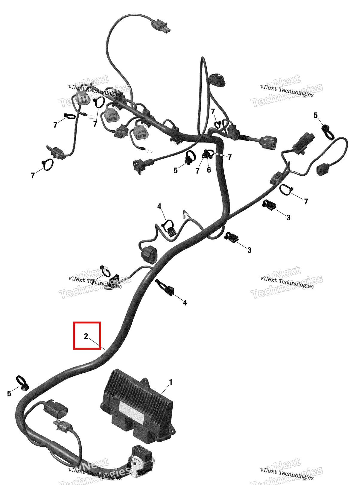 Деталь 420666601 на схеме узла 2018 Can-Am Maverick X3 900HO Engine Harness And Electronic Module 900 Ho
