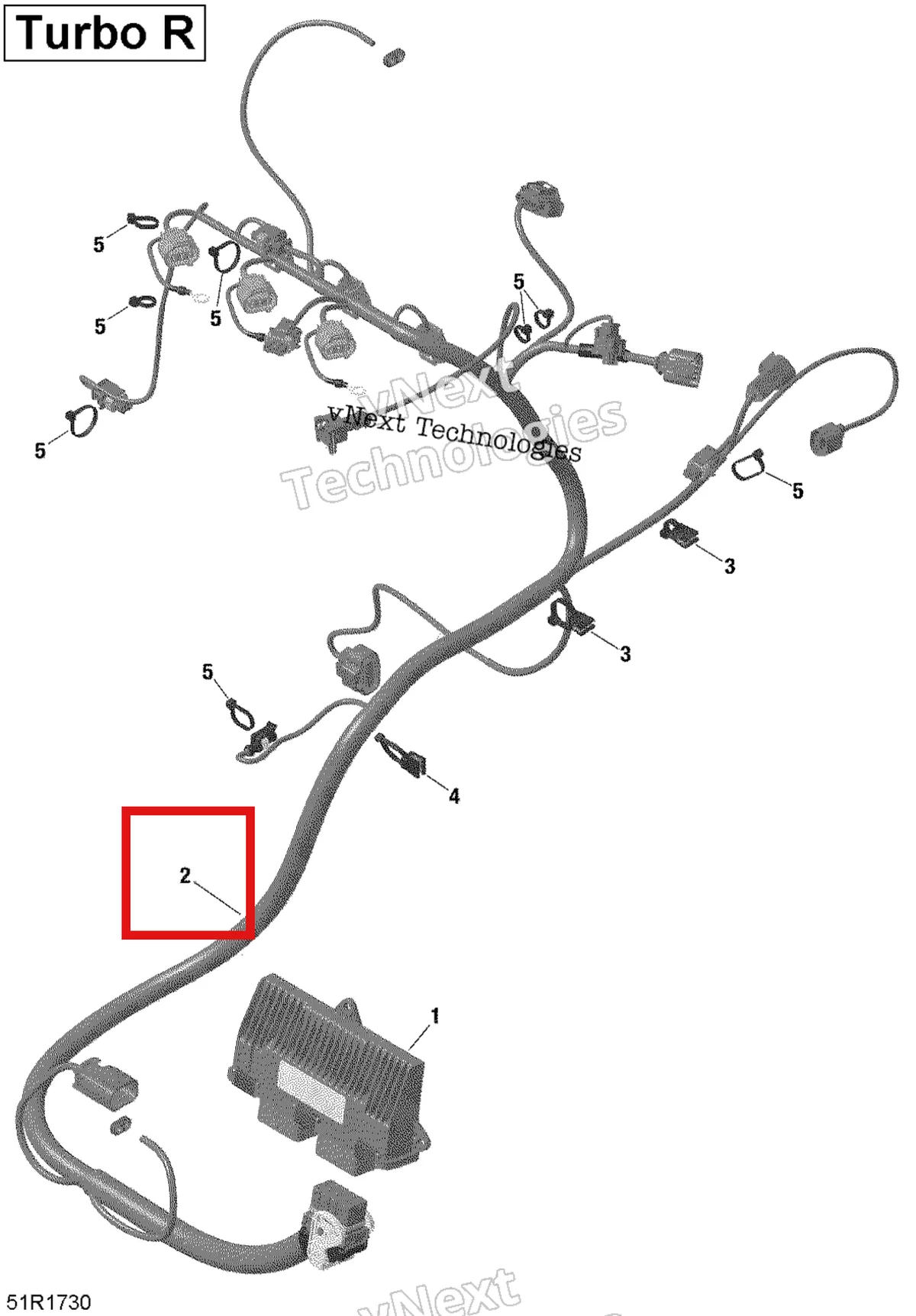 Деталь 420666605 на схеме узла 2018 Can-Am MAVERICK X3 TURBO R - STD XDS DPS XRS DPS Electrical - Engine Harness And Electronic Module