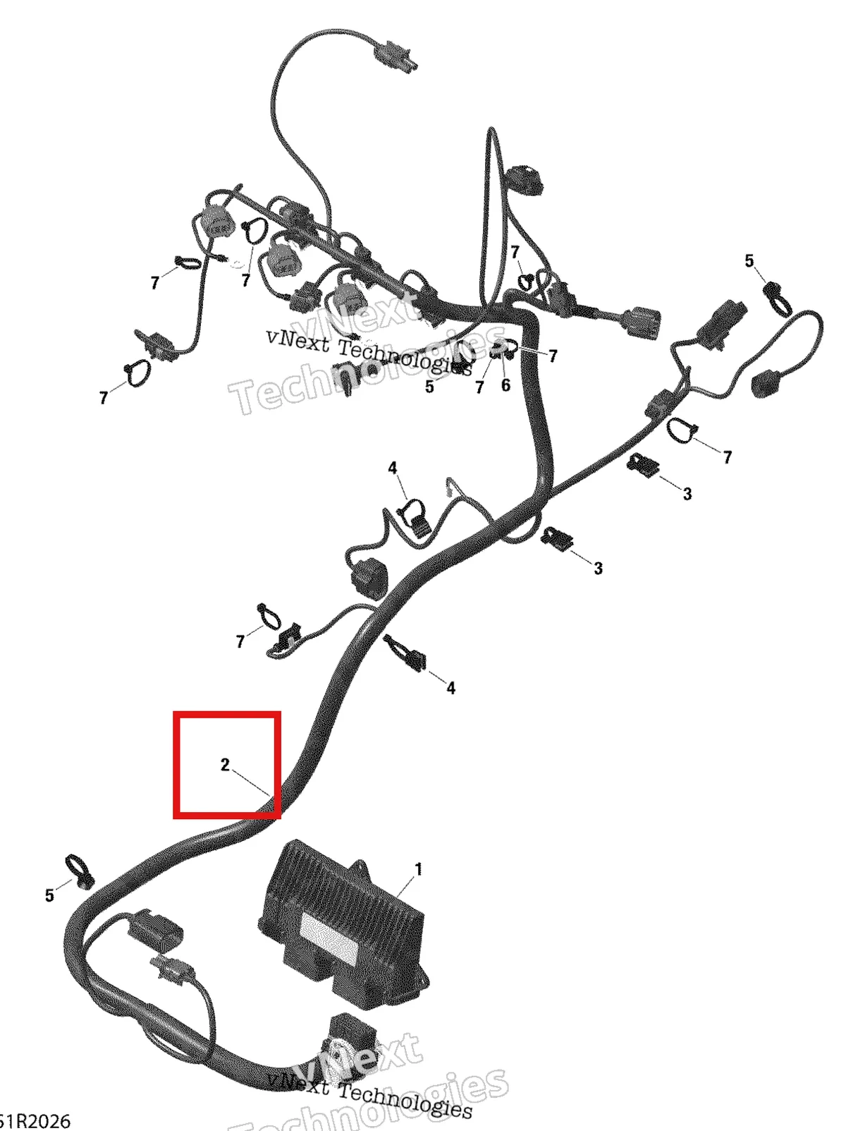 Деталь 420666608 на схеме узла 2020 Can-Am Maverick Turbo - STD Engine Harness And Electronic Module