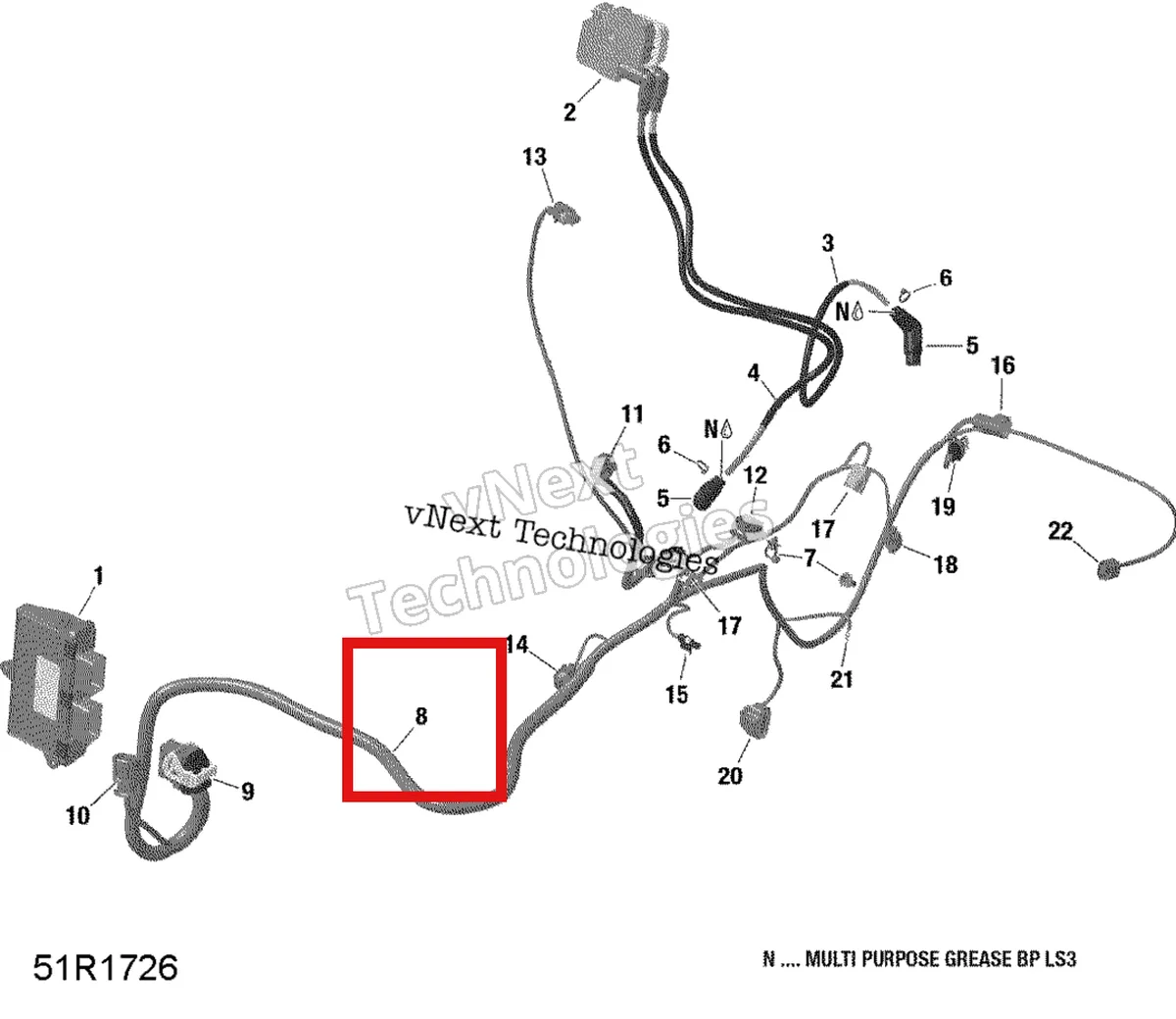 Деталь 420666651 на схеме узла 2019 Can-Am TRAXTER HD8 - T1B SERIES Engine Harness And Electronic Module - Hd8