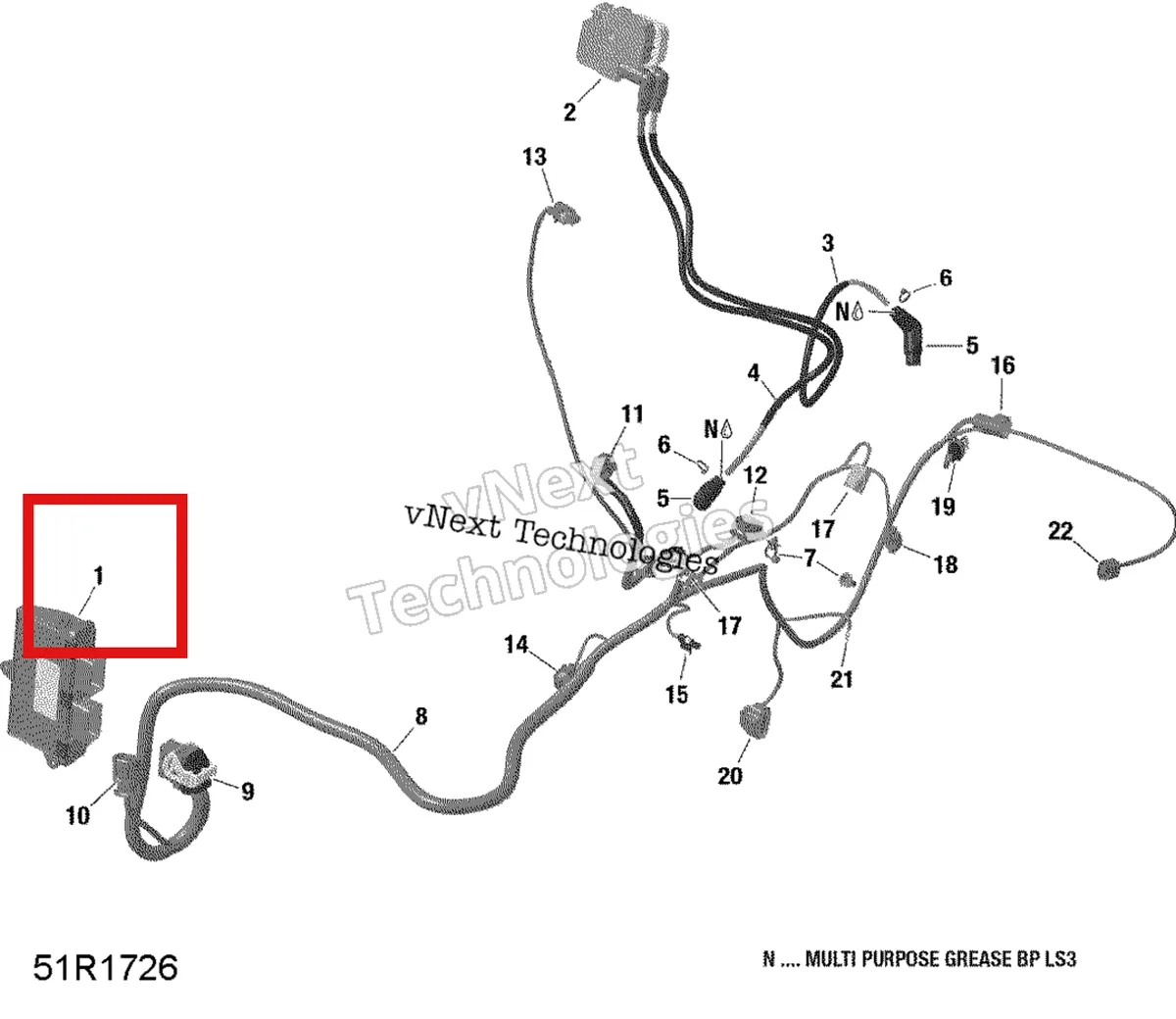 Деталь 420666872 на схеме узла 2019 Can-Am TRAXTER HD8 - T1B SERIES Engine Harness And Electronic Module - Hd8