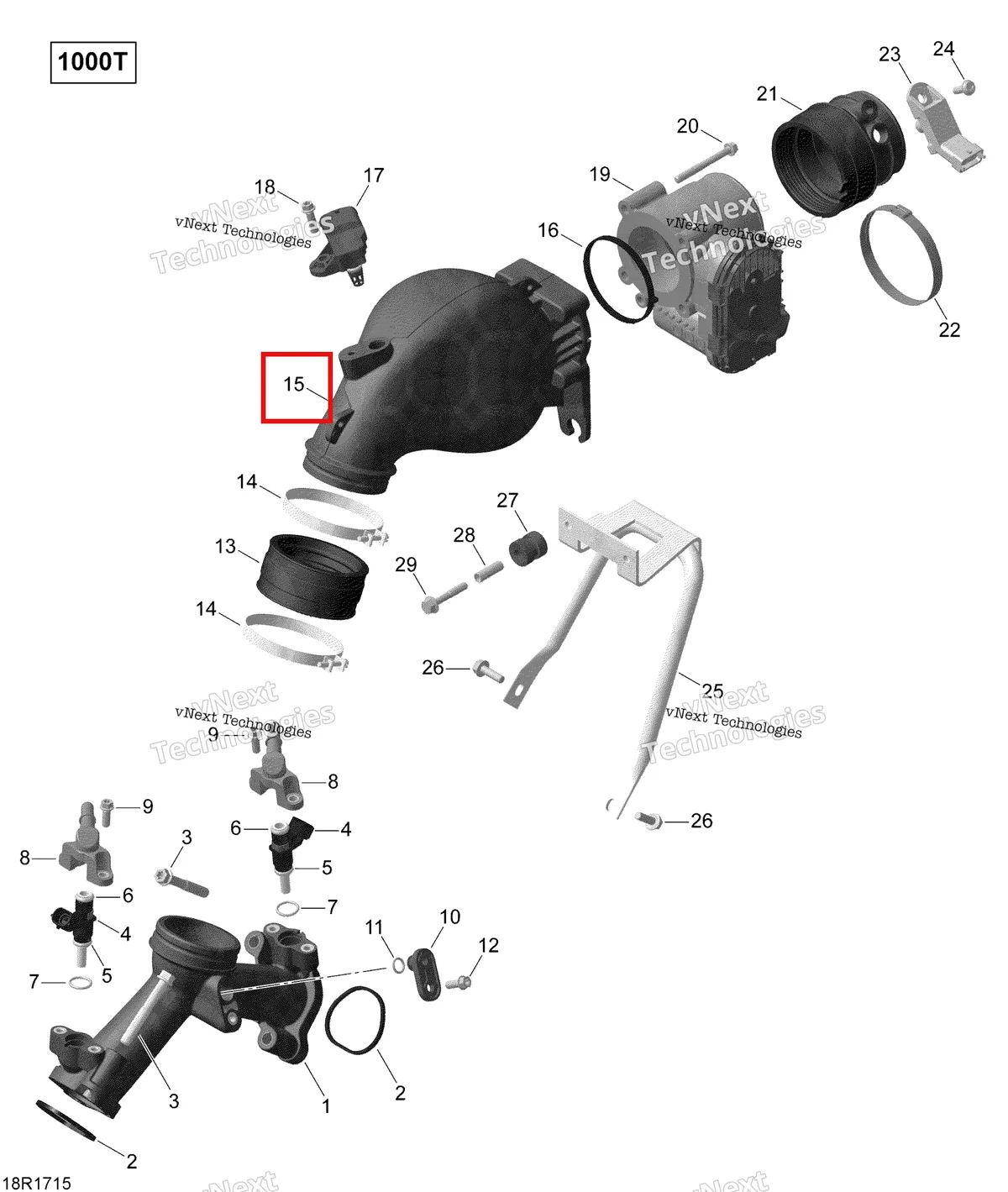 Деталь 420667760 на схеме узла 2017 Can-Am Maverick Air Intake Manifold And Throttle Body - Turbo