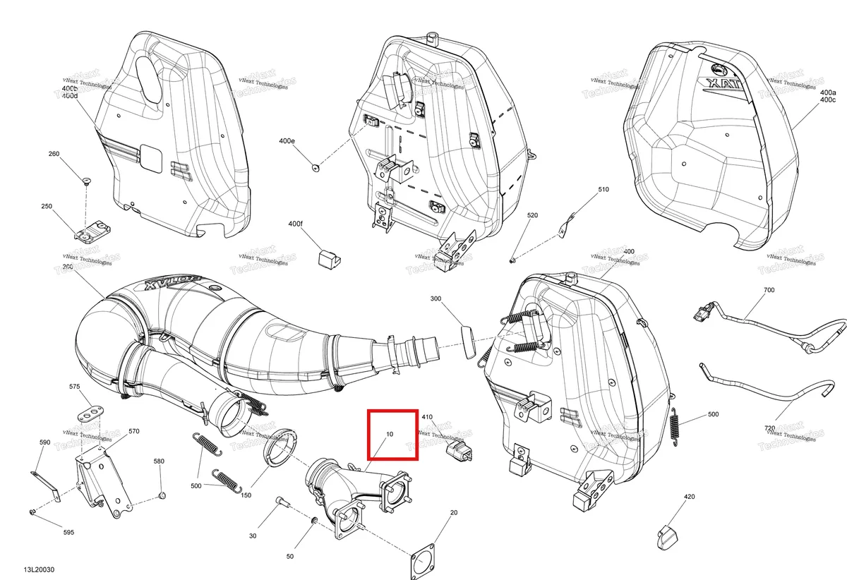 Деталь 420673421 на схеме узла 2020 Ski-Doo SKANDIC WT 600HO E-TEC Engine - Exhaust