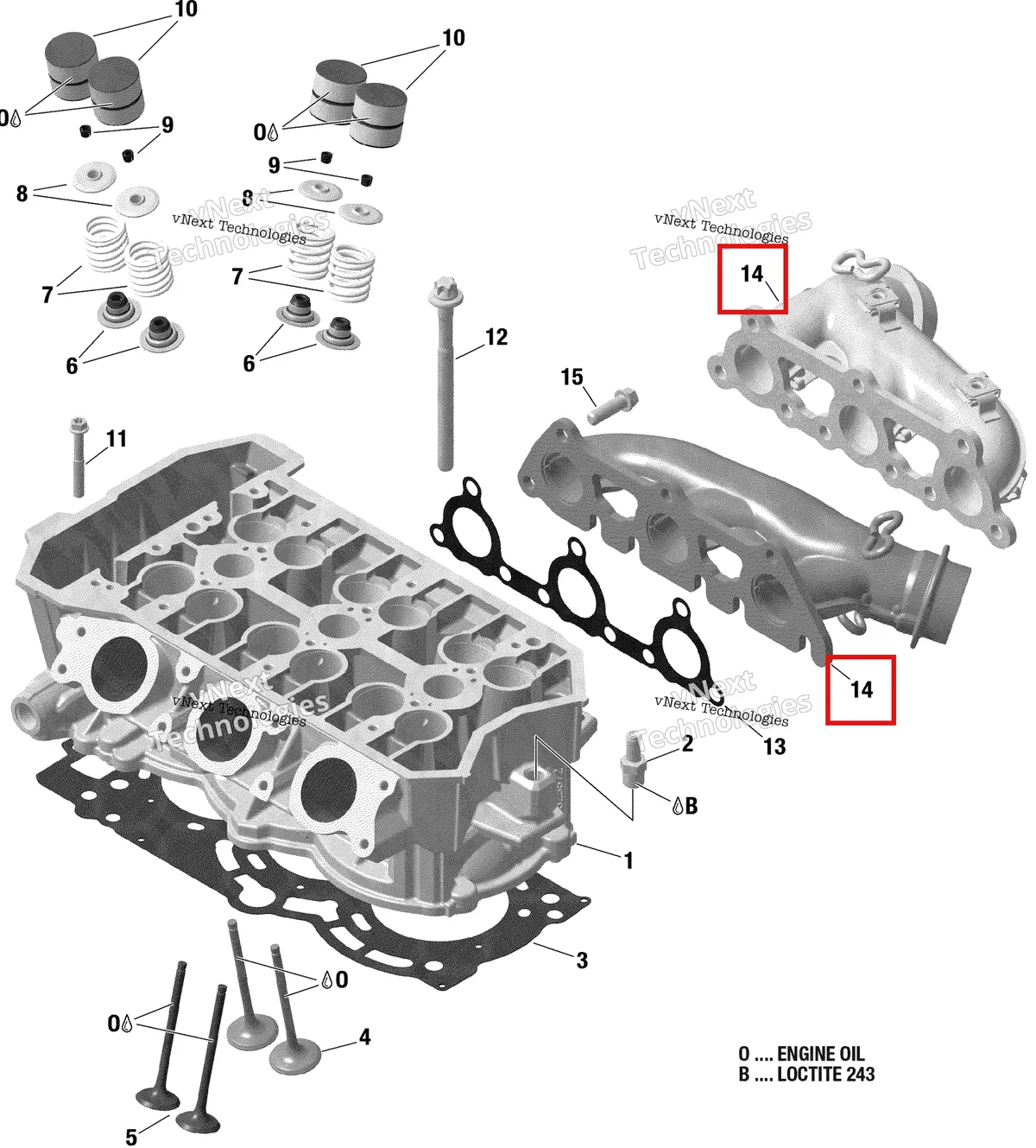 Деталь 420673495 (Деталь Exhaust Manifold) на схеме узла 2020 Ski-Doo EXPEDITION SWT 900 ACE Engine - Cylinder Head And Exhaust Manifold - 900 Ace