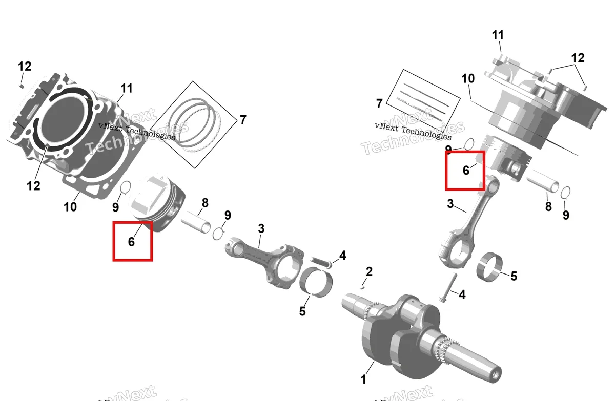 Деталь 420684111 на схеме узла 2026 Can-Am RENEGADE - 4X4 - XMR - 650 EFI - 5TTA - Catalyst Gray Rotax - Crankshaft, Pistons And Cylinder