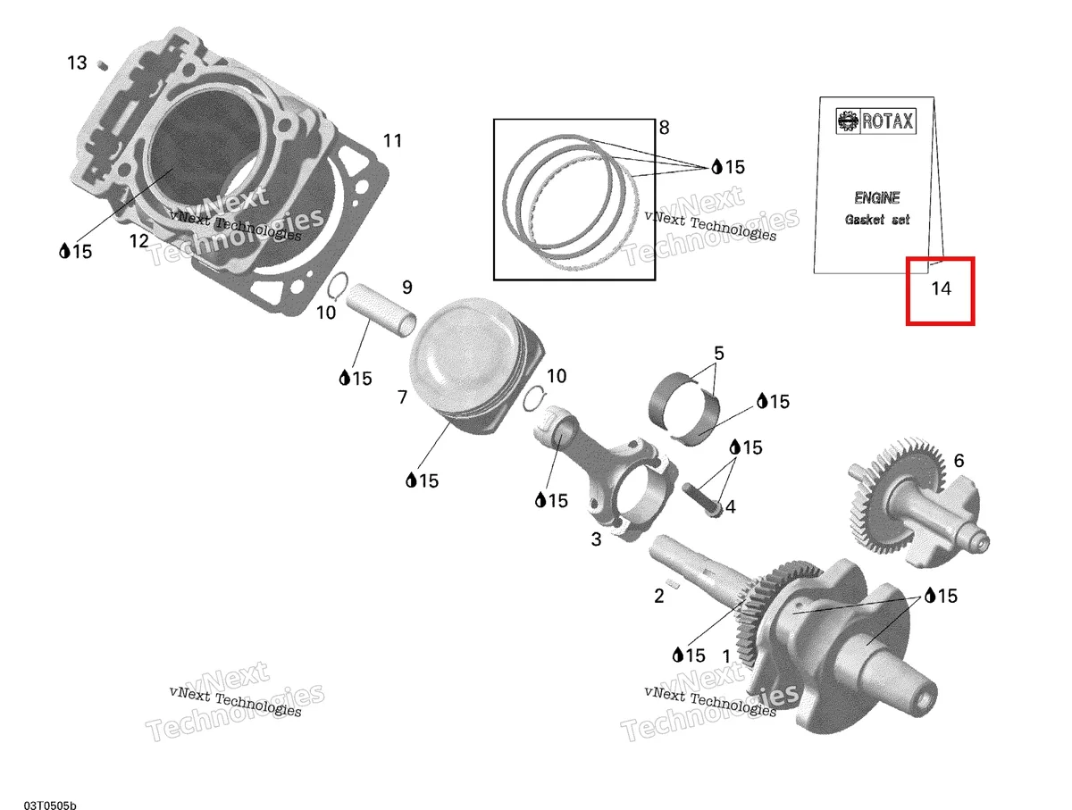 Деталь 420684127 на схеме узла 2005 Can-Am Outlander 330/400 STD 2 X 4 Crankshaft, Piston And Cylinder