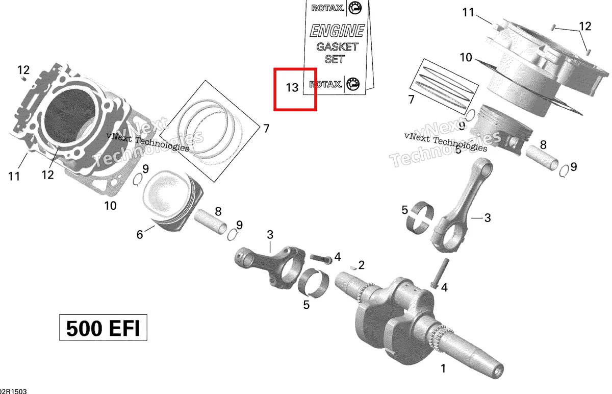 Деталь 420684148 на схеме узла 2015 Can-Am OUTLANDER 500 EFI Crankshaft, Piston And Cylinder