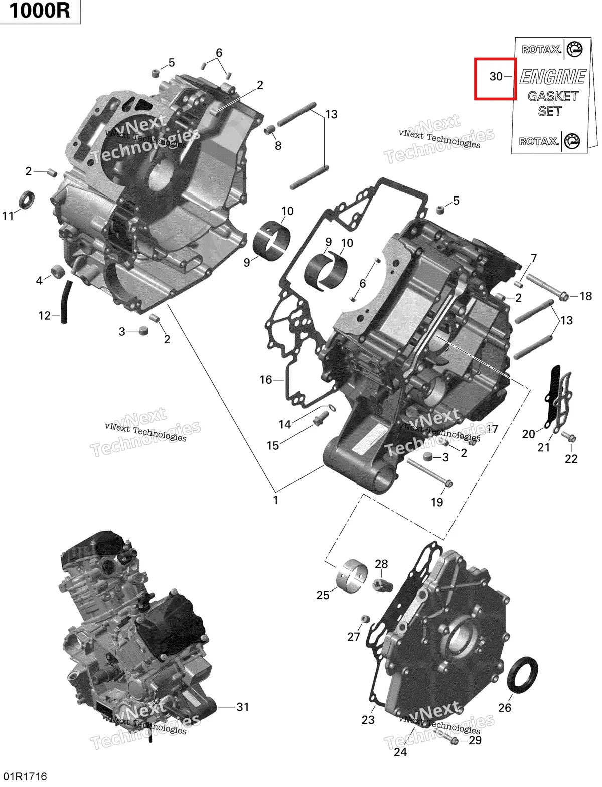 Деталь 420684151 на схеме узла 2020 Can-Am Commander 1000R EFI Crankcase - 1000R