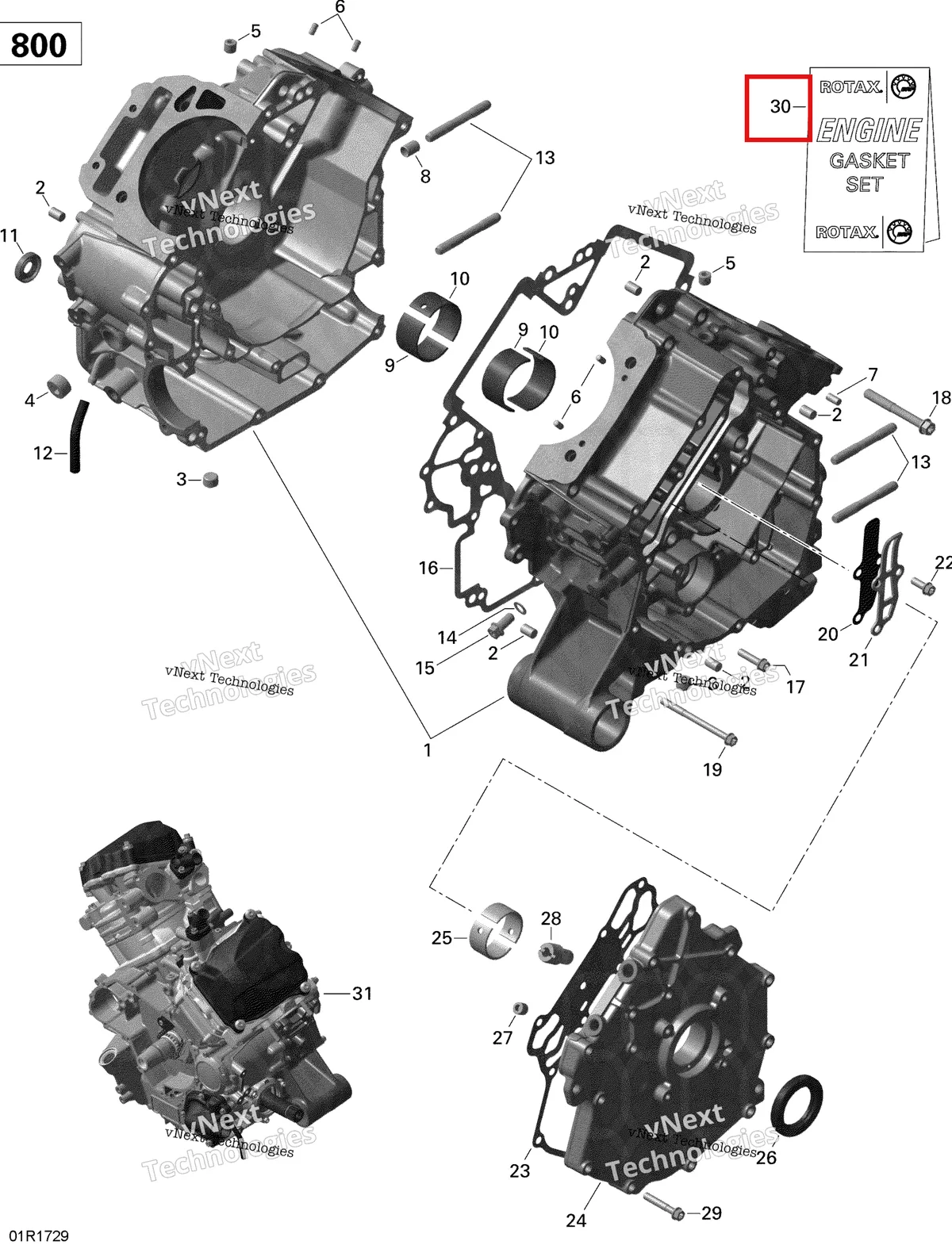 Деталь 420684155 на схеме узла 2020 Can-Am Commander 800R EFI Crankcase - 800R Efi