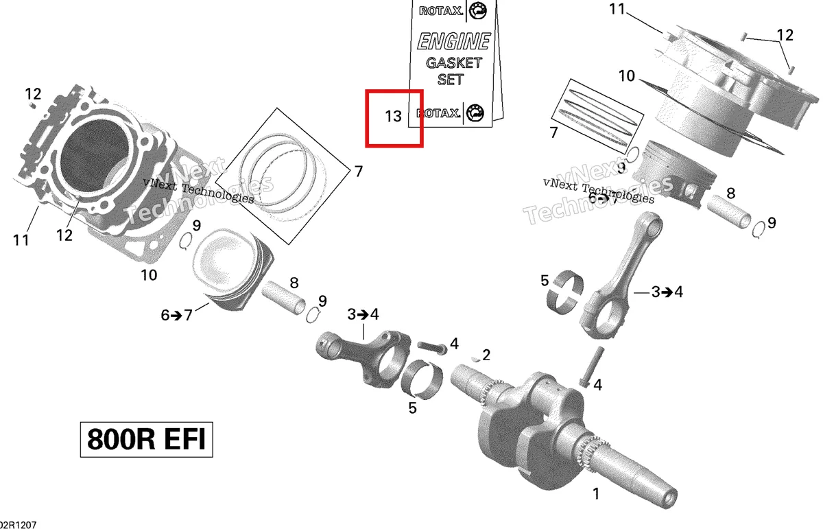 Деталь 420684160 на схеме узла 2012 Can-Am Outlander MAX 800REFI LTD Crankshaft, Piston And Cylinder