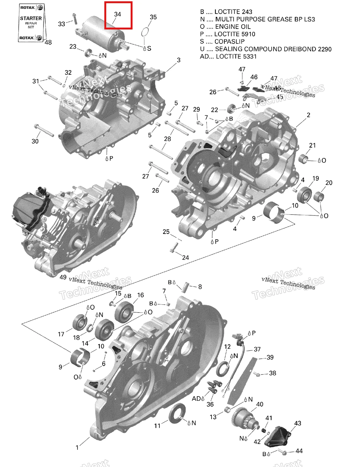 Деталь 420684282 на схеме узла 2019 Can-Am OUTLANDER 450 EFI - T3 Crankcase