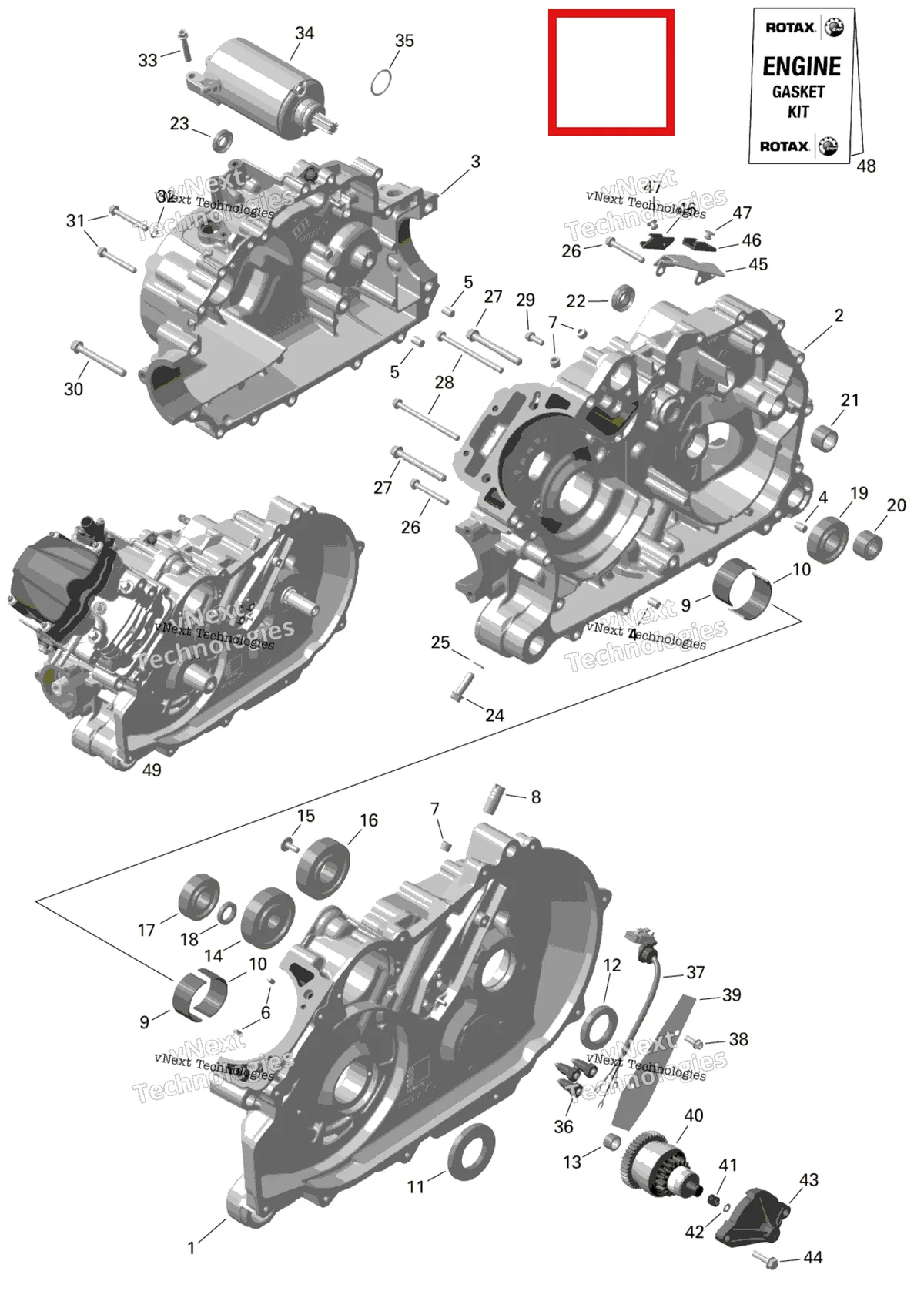 Деталь 420684283 на схеме узла 2023 Can-Am Outlander 450 EFI - STD Rotax - Crankcase