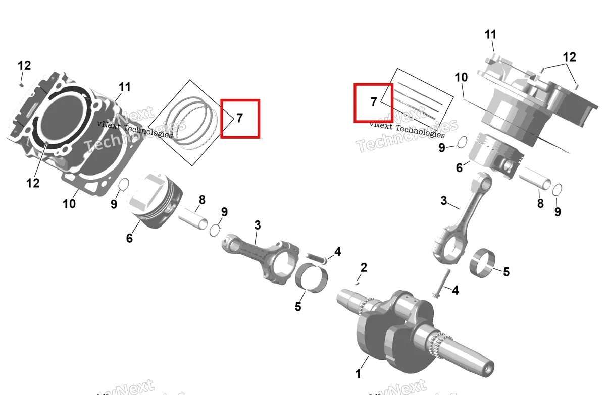 Деталь 420684384 на схеме узла 2026 Can-Am RENEGADE - 4X4 - XMR - 650 EFI - 5TTA - Catalyst Gray Rotax - Crankshaft, Pistons And Cylinder