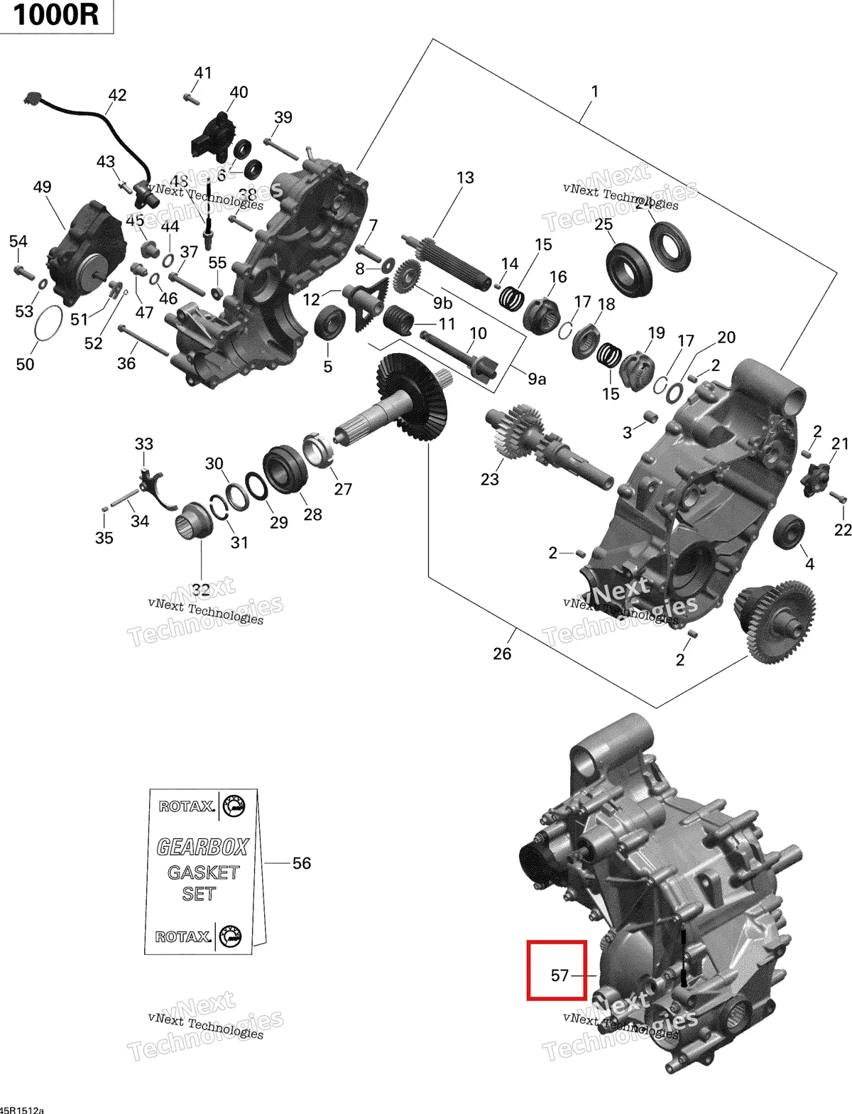 Деталь 420684783 на схеме узла 2015 Can-Am MAVERICK 1000_STD_XRS_XRS-DPS Gear Box 1