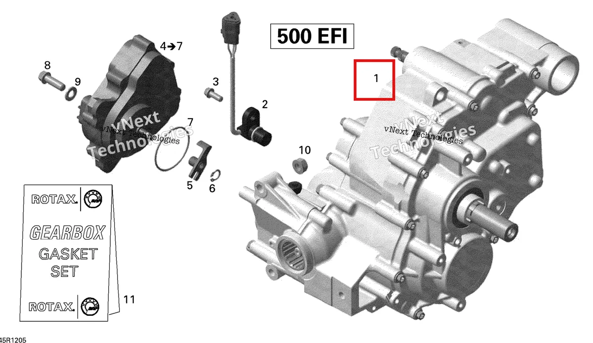 Деталь 420684824 на схеме узла 2012 Can-Am Outlander 500EFI STD & XT Gear Box Assy And 4X4 Actuator