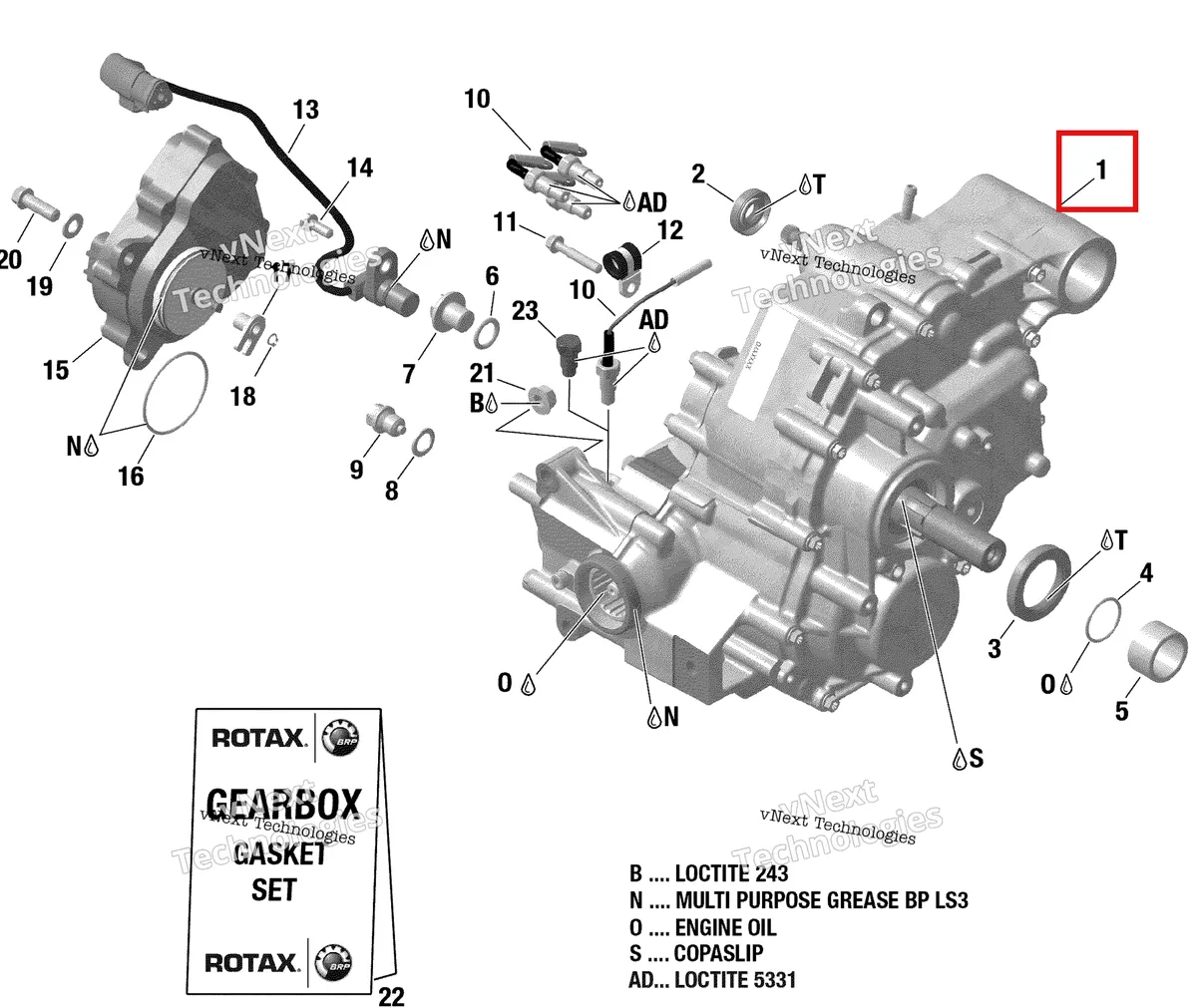 Деталь 420684828 на схеме узла 2018 Can-Am OUTLANDER - 4X4 - DPS - 650 EFI - 2BJA - Orange Crush Rotax - Gear Box And Components - 420684828