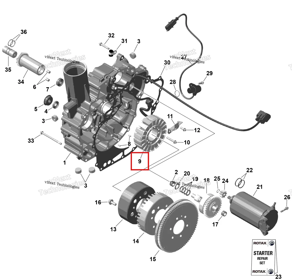 Деталь 420685000 (Статор пластина 650 W Can-Am Outlander 4x4 XT 1000R (2025) (420685000)) на схеме узла 2026 Sea-Doo FISH PRO TROPHY - 170 - 19TB - Flint Grey - Audio Rotax - Magneto And Electric Starter