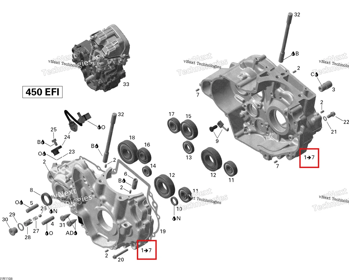 Деталь 420685086 на схеме узла 2011 Can-Am DS 450 EFI Crankcase