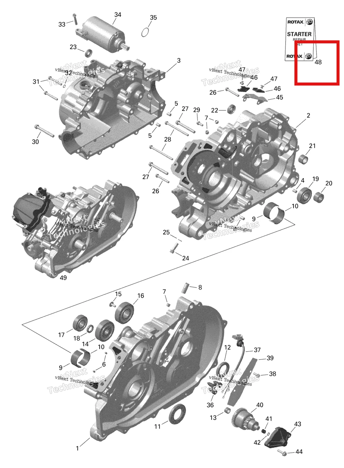 Деталь 420685125 на схеме узла 2022 Can-Am Outlander MAX 450 EFI - STD Rotax - Crankcase - 1