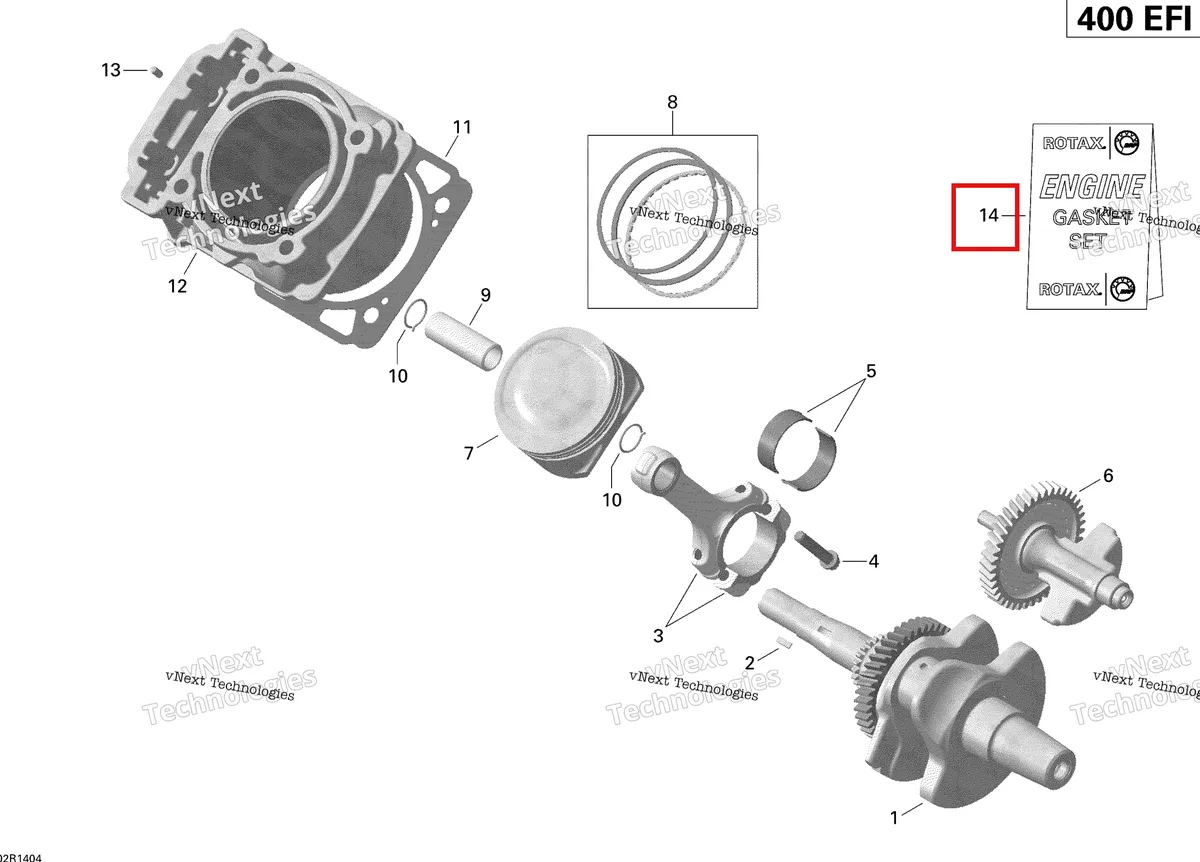 Деталь 420685129 на схеме узла 2014 Can-Am OUTLANDER 400 EFI, STD, XT Crankshaft And Pistons
