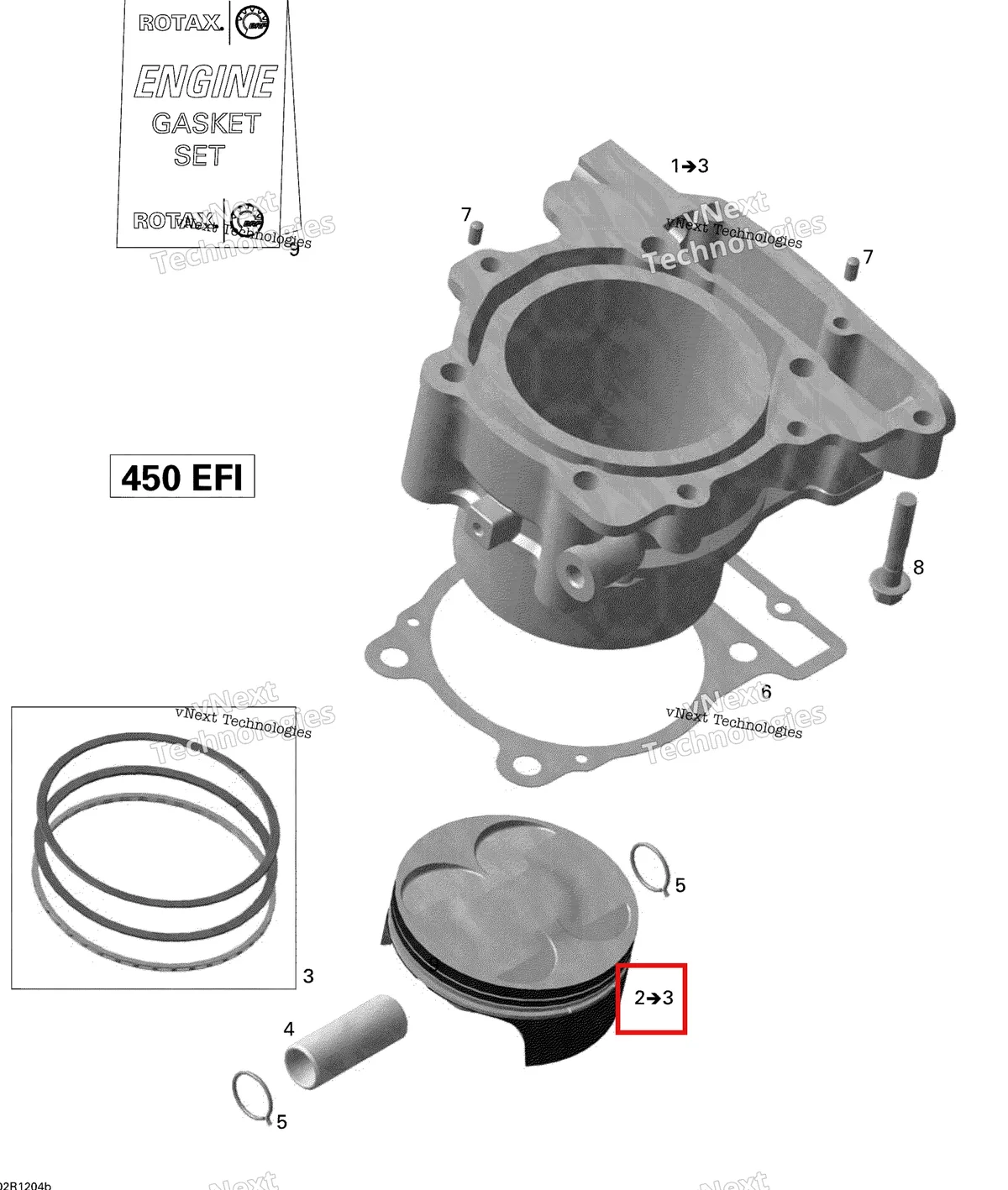 Деталь 420685133 на схеме узла 2015 Can-Am DS 450EFI STD Cylinder And Piston