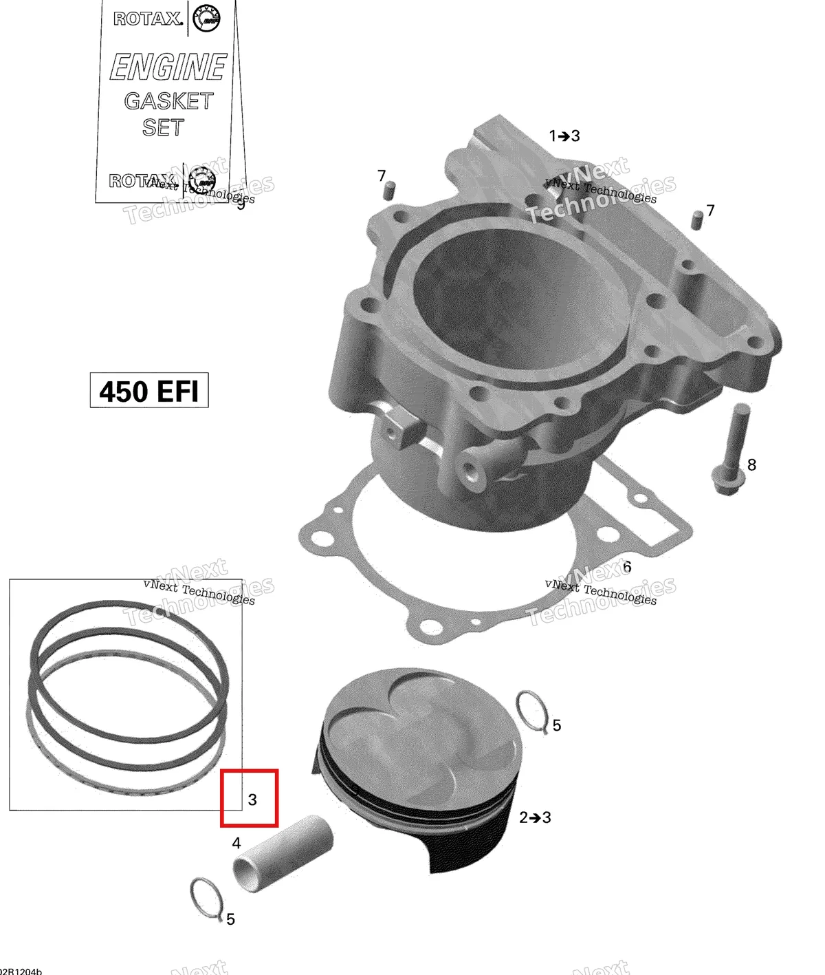 Деталь 420685134 на схеме узла 2015 Can-Am DS 450EFI STD Cylinder And Piston