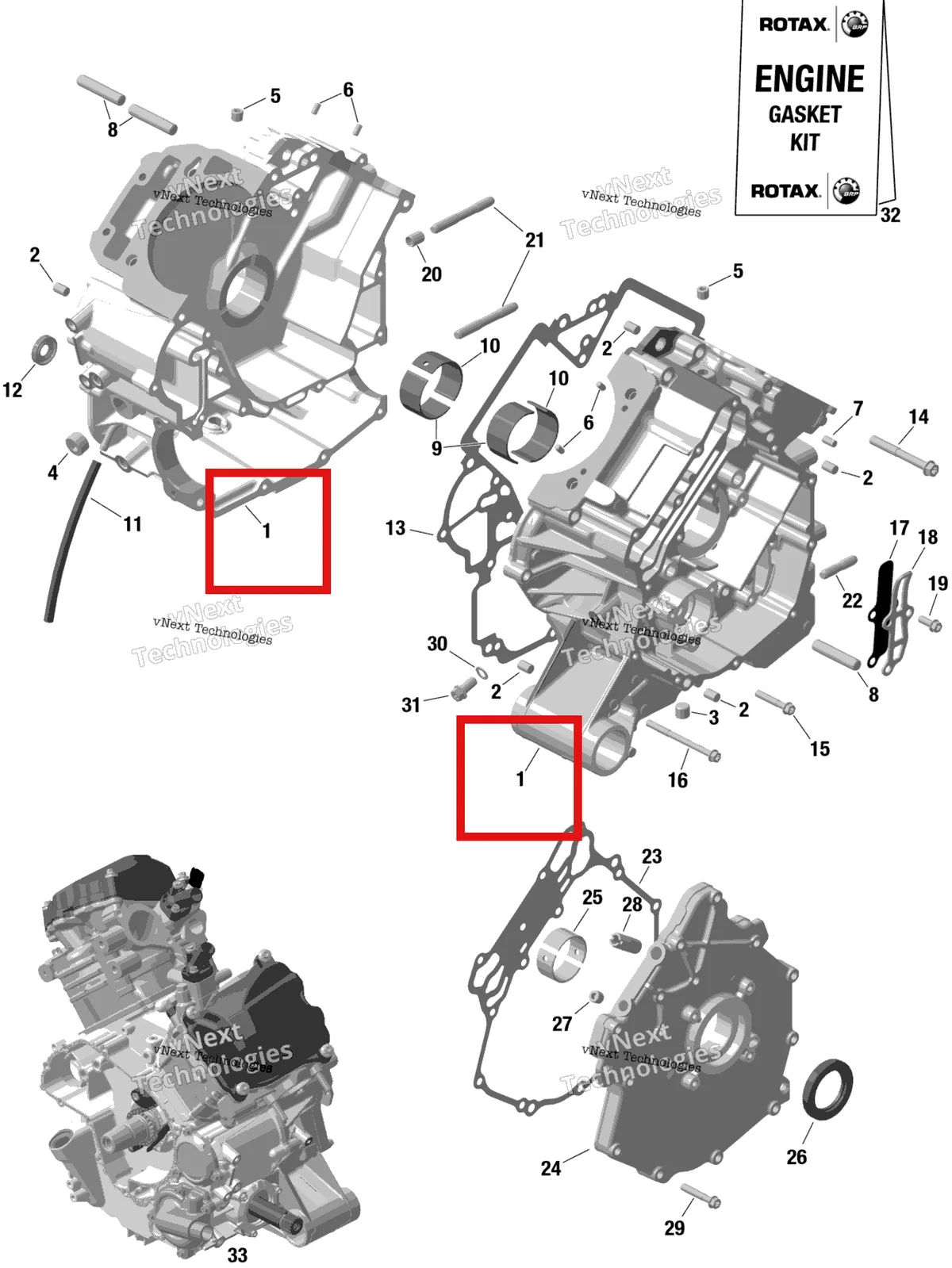 Деталь 420685317 на схеме узла Rotax - Crankcase