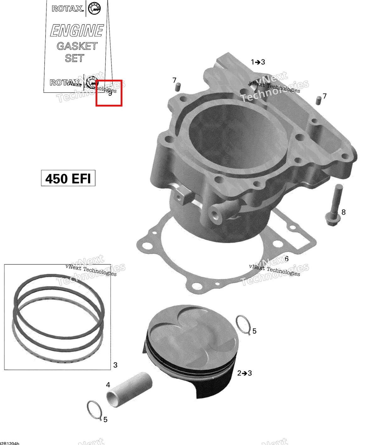 Деталь 420685380 на схеме узла 2015 Can-Am DS 450EFI STD Cylinder And Piston