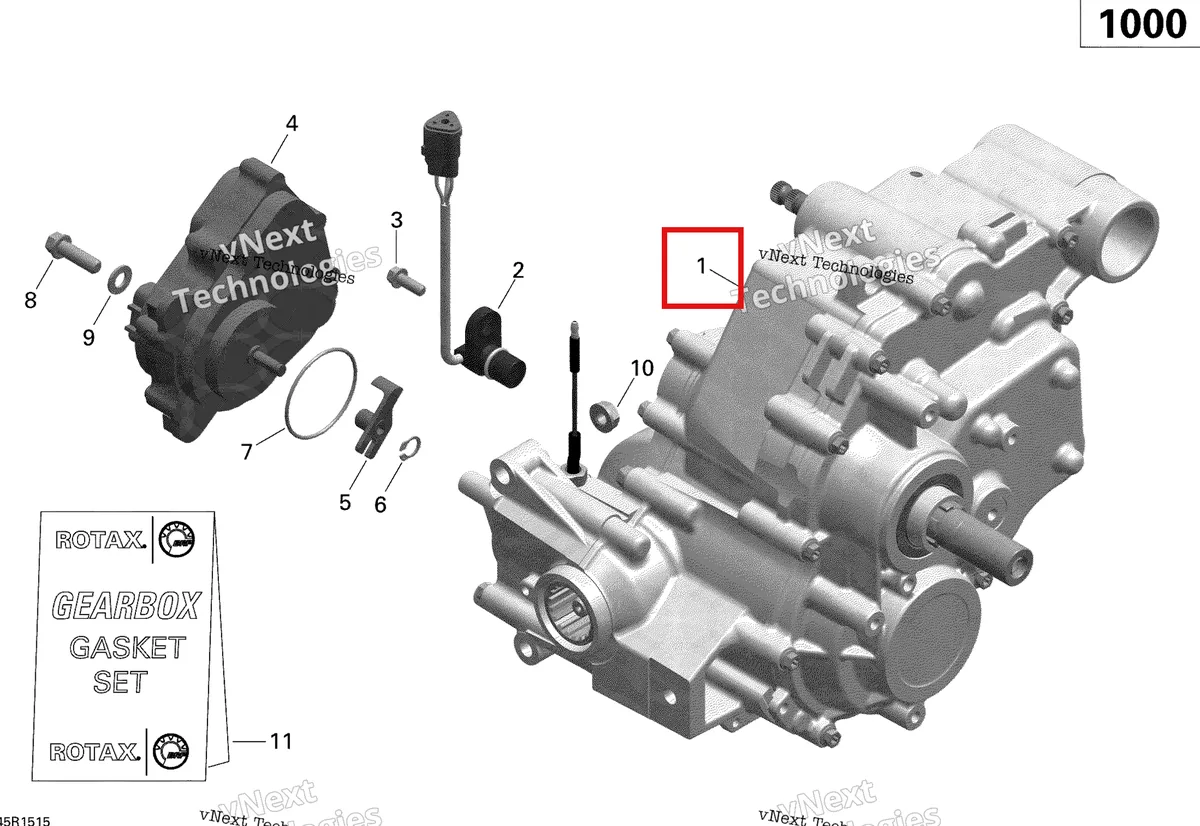 Деталь 420685391 на схеме узла 2015 Can-Am OUTLANDER 1000 EFI Gear Box Assy And 4X4 Actuator_Except T3 Package