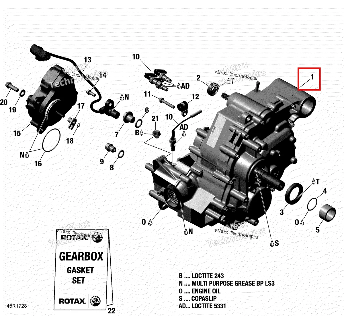 Деталь 420685396 на схеме узла 2017 Can-Am RENEGADE Gear Box Assy - 850 Efi