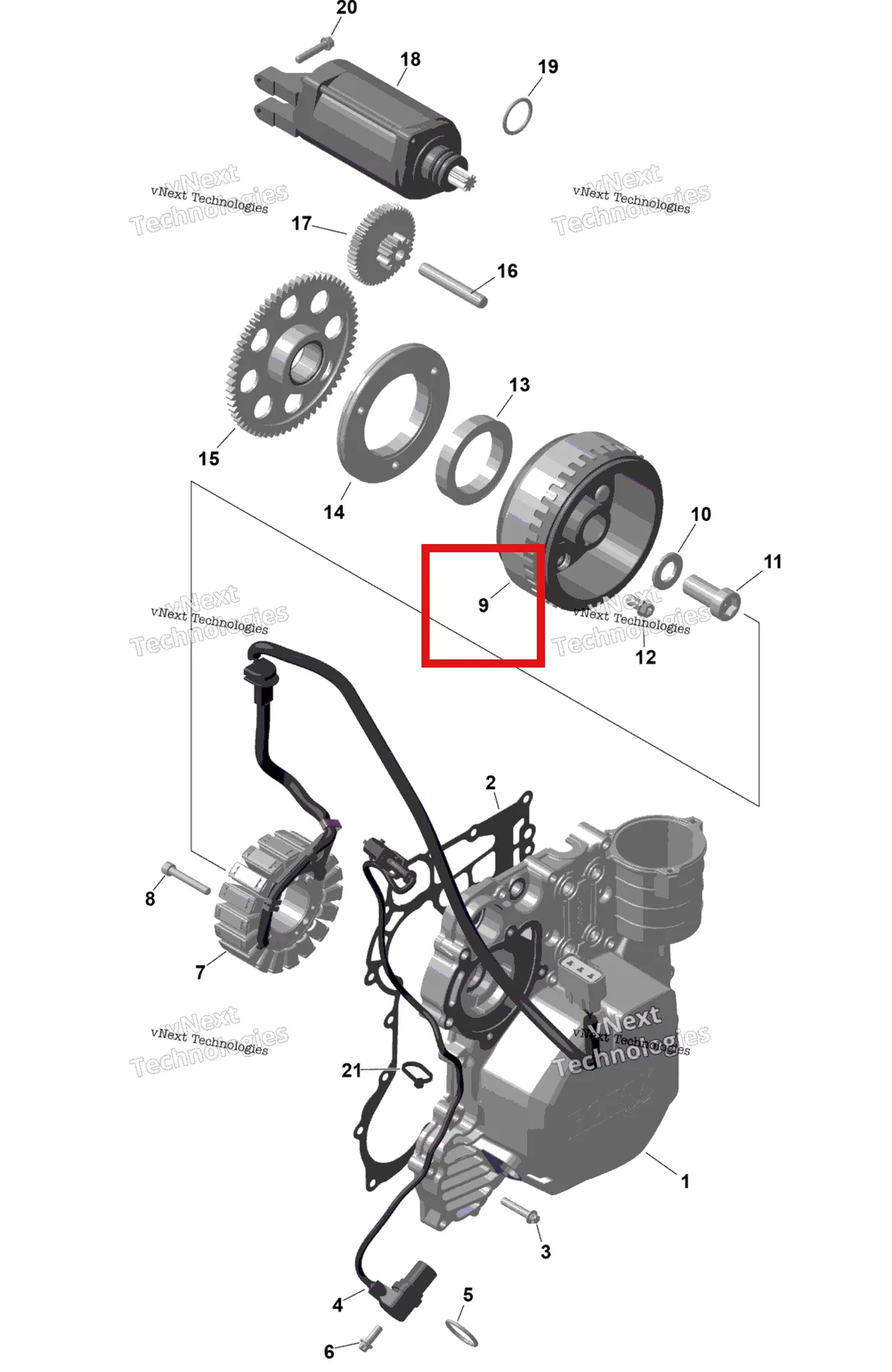 Деталь 420685702 на схеме узла 2026 Sea-Doo SPARK - 900 HO ACE - TRIXX - 66TB - Gulfstream Blue - 3UP Rotax - Magneto And Electric Starter