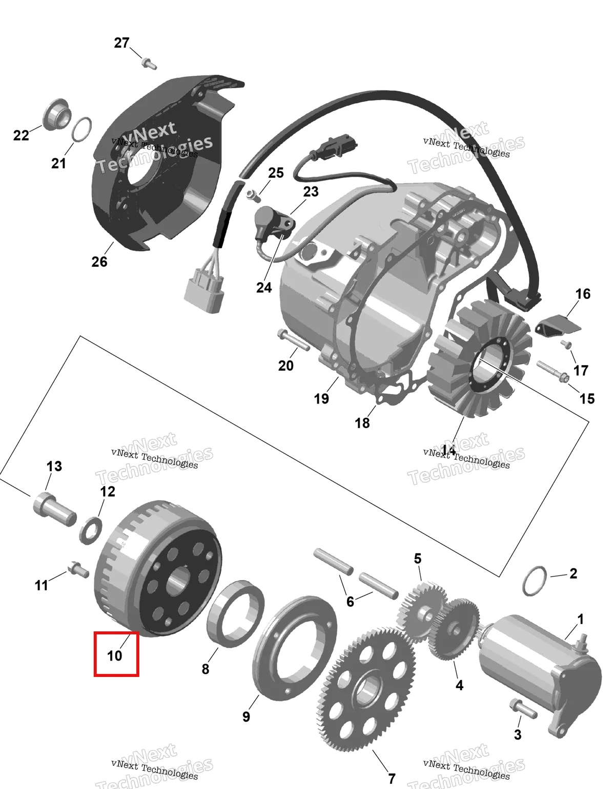 Деталь 420685704 на схеме узла 2026 Can-Am RENEGADE - 4X4 - XMR - 1000R EFI - 5UTA - Hyper Silver Rotax - Magneto And Electric Starter